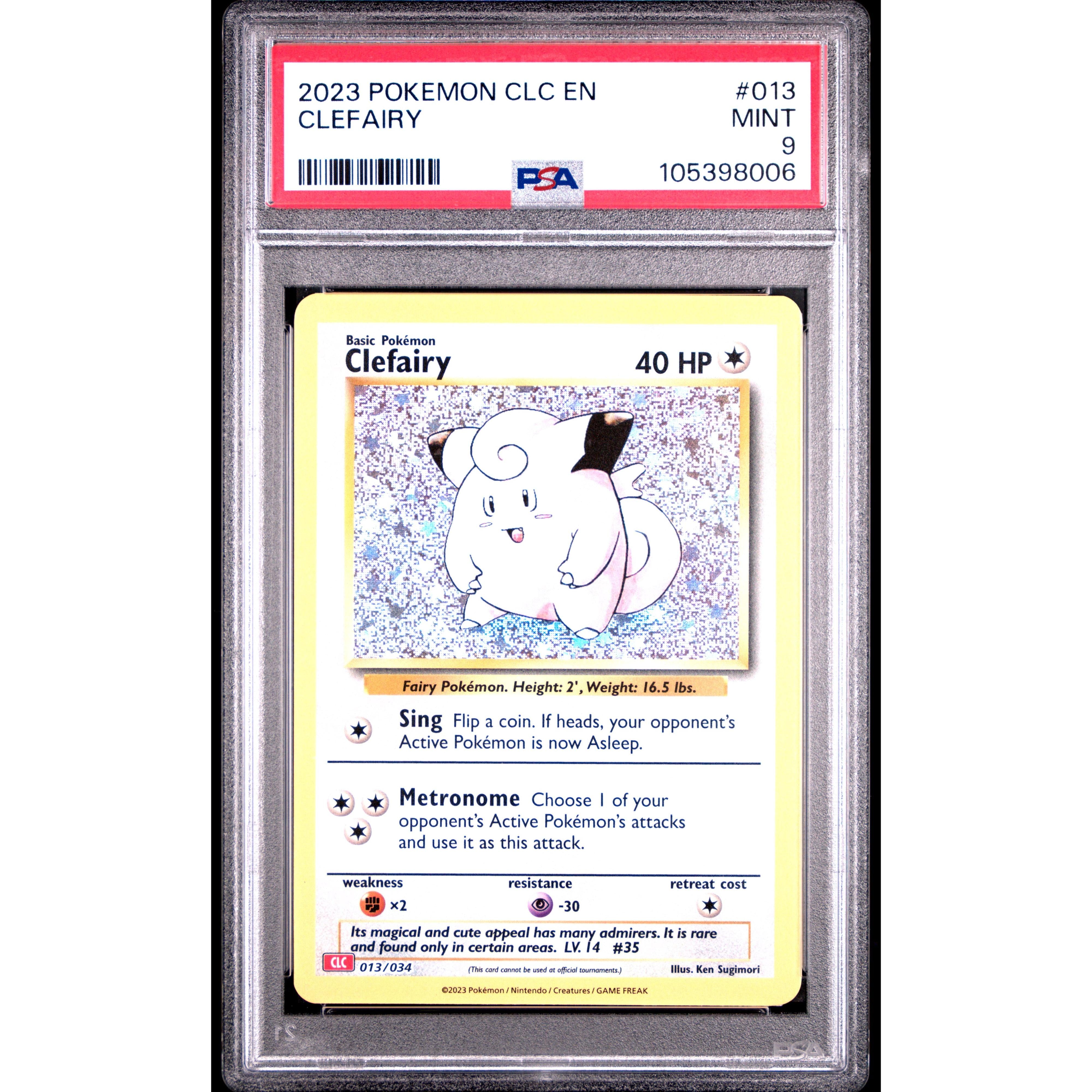 2023 Pokemon Classic Collection Clefairy 013/034 PSA 9 Graded Card - Perfect for Collectors, Gaming Enthusiasts & Pokemon Battles