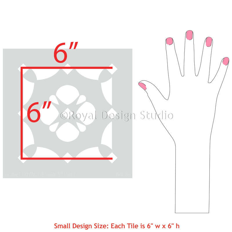 Justine Tile Stencil - Reusable DIY Tile Painting Template for Home Decor, Bathroom & Kitchen Backsplash - Perfect for Wall, Floor & Ceramic Tile Design Projects