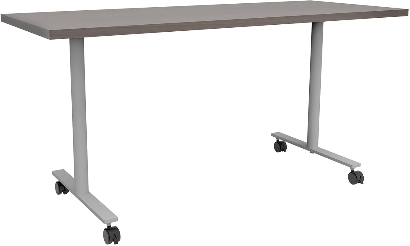 Safco JURNI 60 x 24 Inch Multi-Purpose Adjustable Height Table with T-Leg Base & Locking Casters - Perfect for Office, Classroom, Conference Room & Home Workspace [JN6024NFXTCA]
