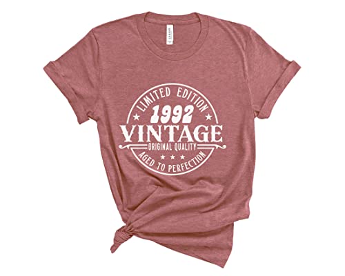 Vintage 1992 T-Shirt - 30th Birthday Gift for 1992 Born - Classic Retro 90s Shirt - Aged to Perfection - Perfect for Birthday Parties, Reunions & Nostalgic Events