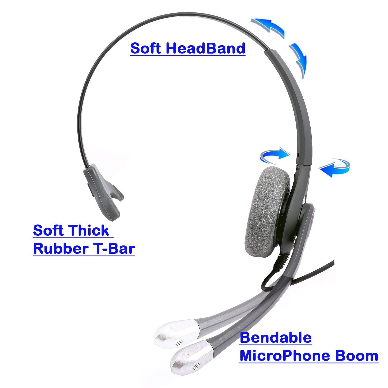 INNOTALK Professional Monaural Office Headset with Noise Cancellation - Compatible with Avaya ATT T7316, T7316e, MLS-12 & Most Desk Phones - Includes Digital Amplifier for Clear Calls - Ideal for Call Centers, Office Communications & Remote Work
