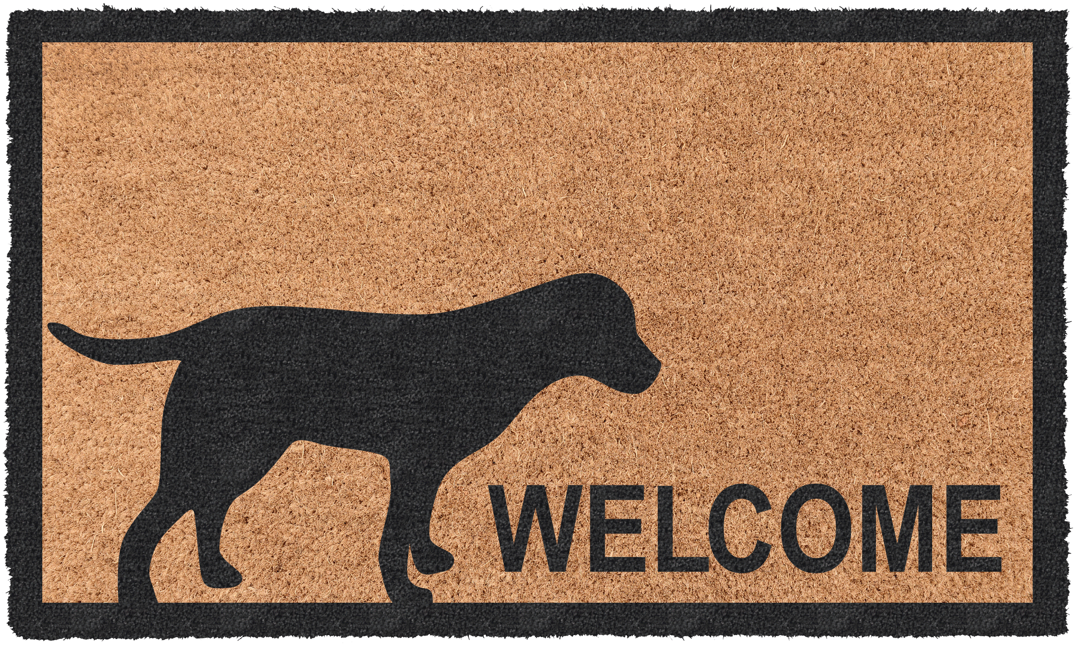 Premium Labrador Welcome Vinyl Coir Doormat - Non-Slip, Durable & Absorbent Entryway Rug for Front Door, Porch, Patio & Home Decor