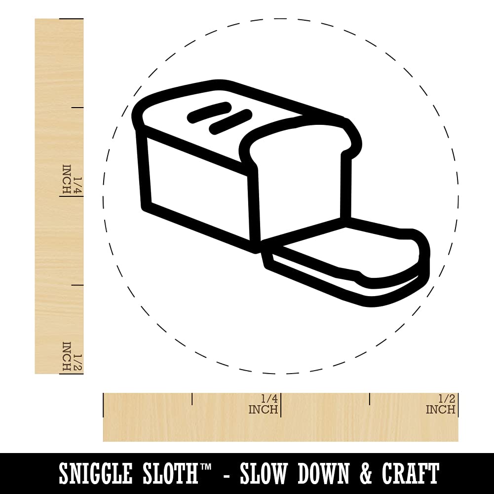 Self-Inking Rubber Stamp for Crafts, Planners & DIY Projects - 1/2 Inch Mini Bread Slice Design with Purple Ink - Perfect for Scrapbooking, Journaling & Card Making
