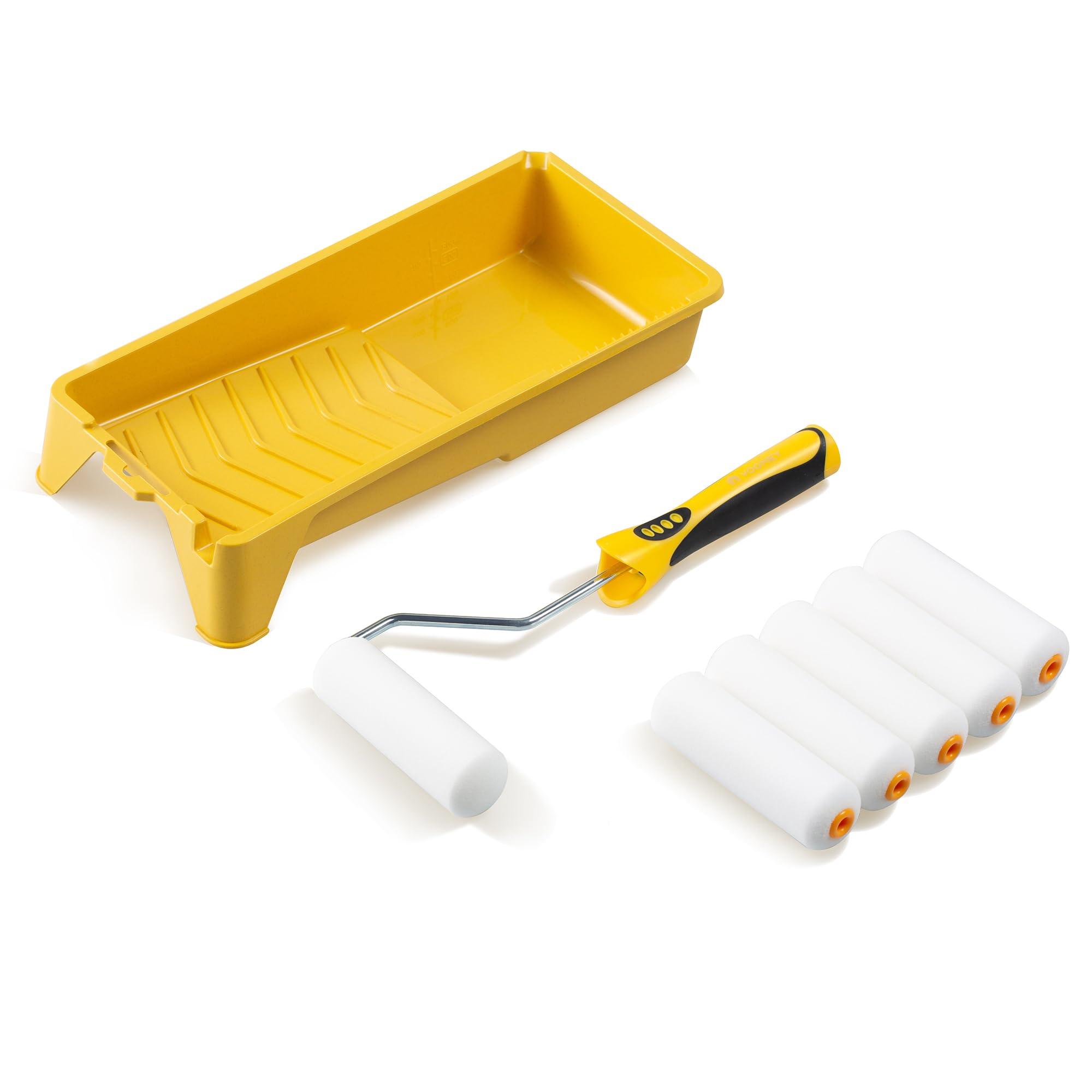 VOOMEY 4 Inch Mini Paint Roller Kit - Small Paint Roller with Frame & Tray for Furniture, Cabinets, Walls & DIY Projects - Perfect for Home Repair, Crafting & Delicate Painting Tasks