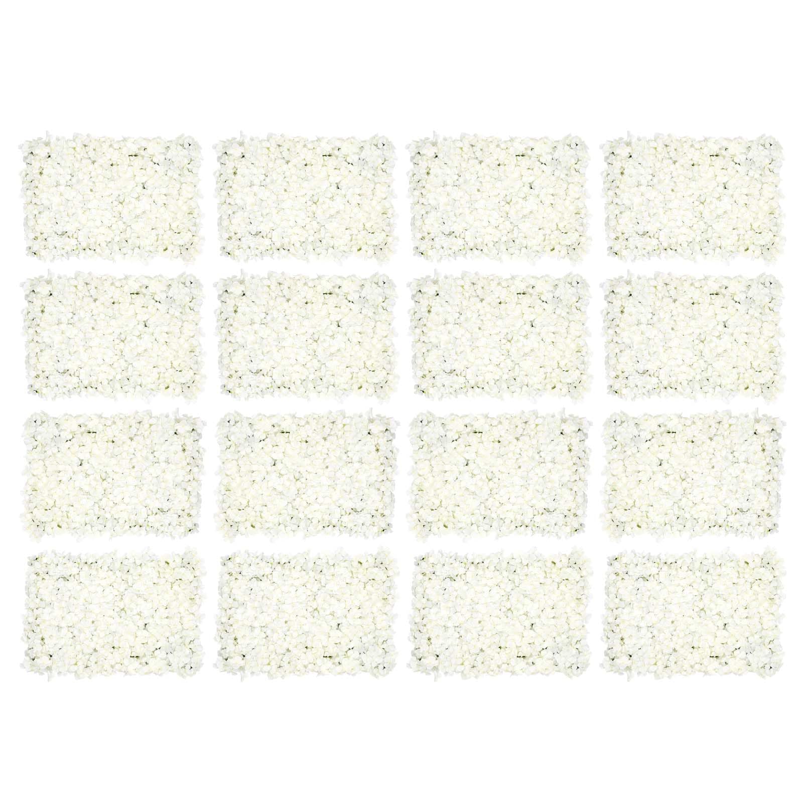 TBVECHI Artificial Flower Wall Panels - 20 Pack White Flower Backdrop Decor for Wedding, Party, Photo Booth - 60x40cm/24''x16'' - Home & Event Decoration - Perfect for Indoor & Outdoor Events, Baby Showers, Bridal Showers, and Birthday Parties