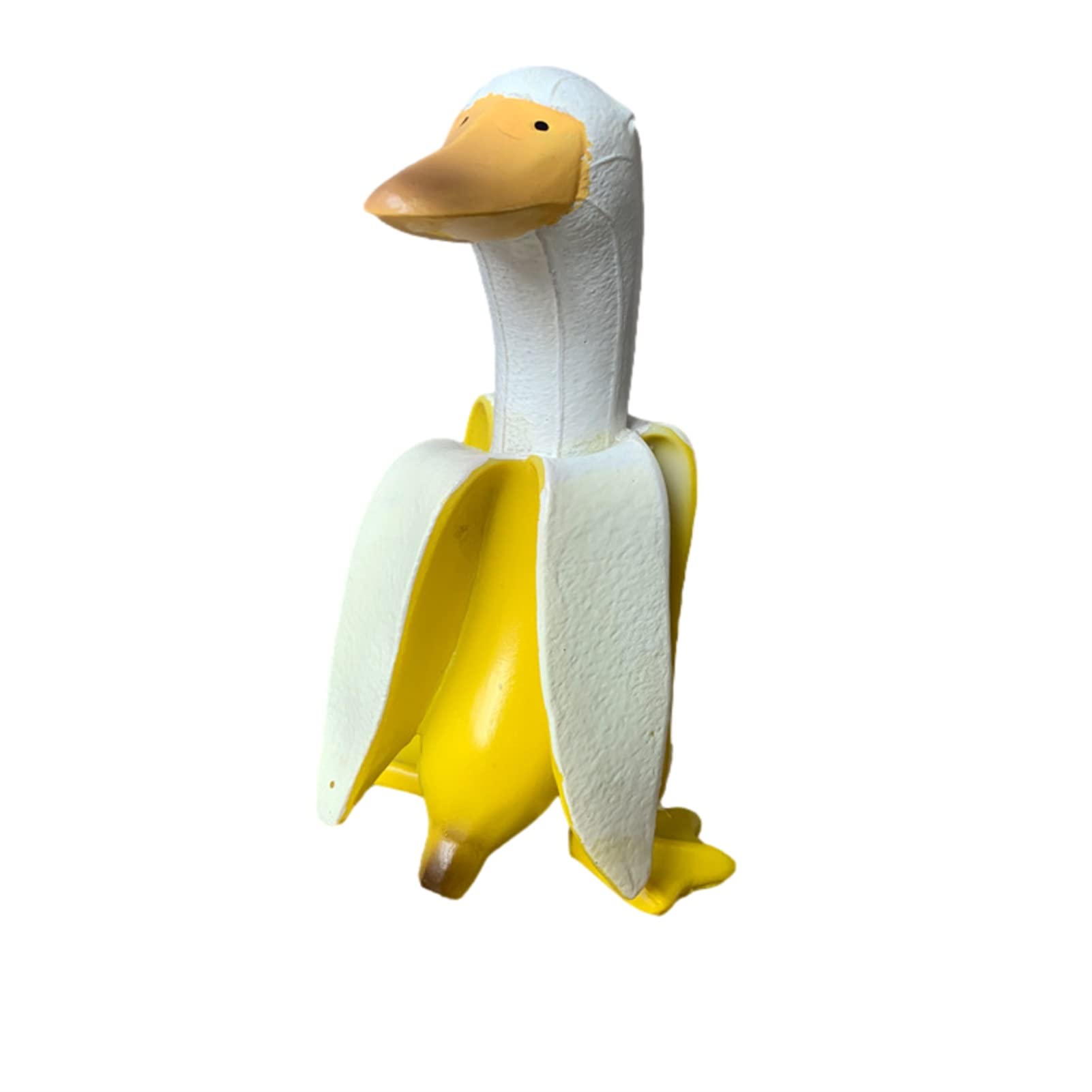 Creative Banana Duck Garden Decor - Yellow Duck Art Statue for Outdoor Lawn, Patio & Indoor Living Room Decoration - Fun Yard Ornament & Home Décor Accent
