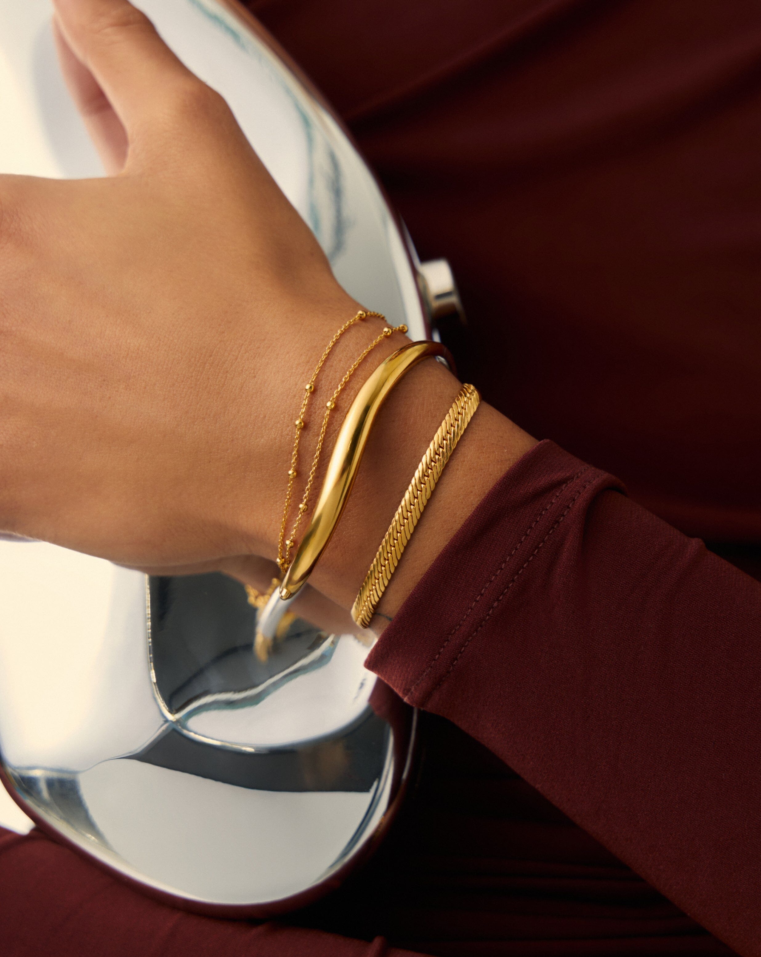 Savi Signature Hinged Bangle Bracelet - Mix Metal Jewelry for Women | Elegant Stackable Bangle for Everyday Wear & Special Occasions
