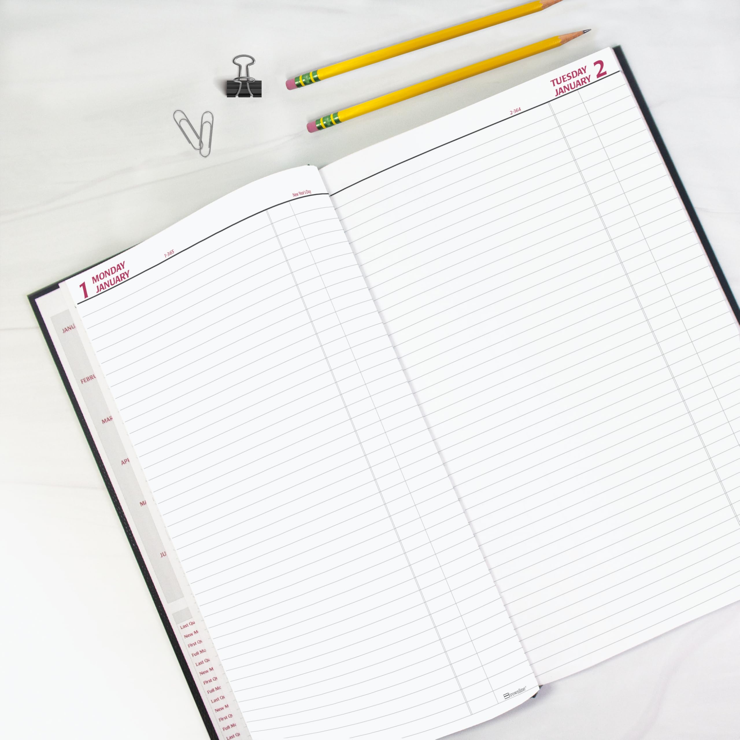 Brownline® 2025 Daily Planner - 12 Month Undated Calendar Journal (January to December) - 13.375