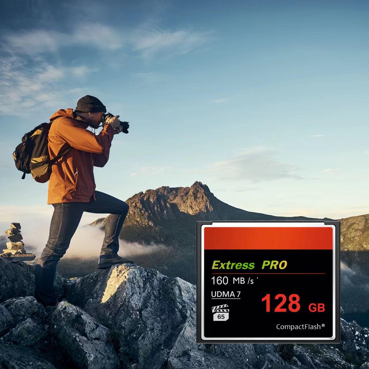 128GB CompactFlash Card - UDMA 160MB/s High-Speed CF Memory Card for DSLR & Professional Cameras - Perfect for 4K Video Recording & Burst Mode Photography