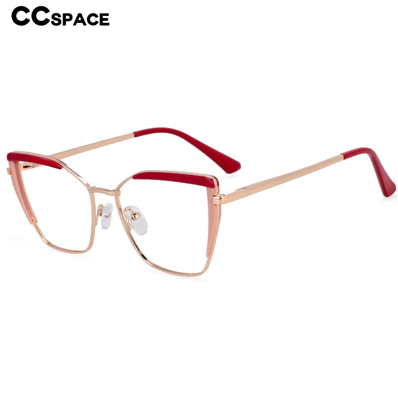 CCspace Women's Full Rim Square Cat Eye Titanium Frame Eyeglasses - Lightweight & Durable TR90 Glasses for Women - Perfect for Office, Reading & Fashion Accessories