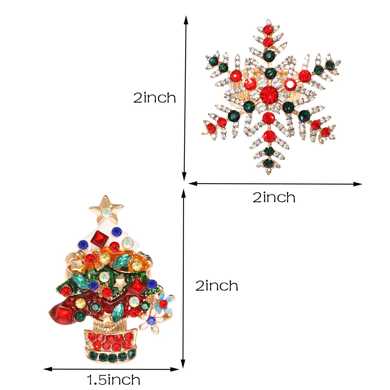 Festive Christmas Stretch Rings for Women - Elegant Snowflake, Santa & Tree Designs with Crystal Rhinestones | Holiday Party Jewelry for Xmas, Winter Celebrations & Gift Giving