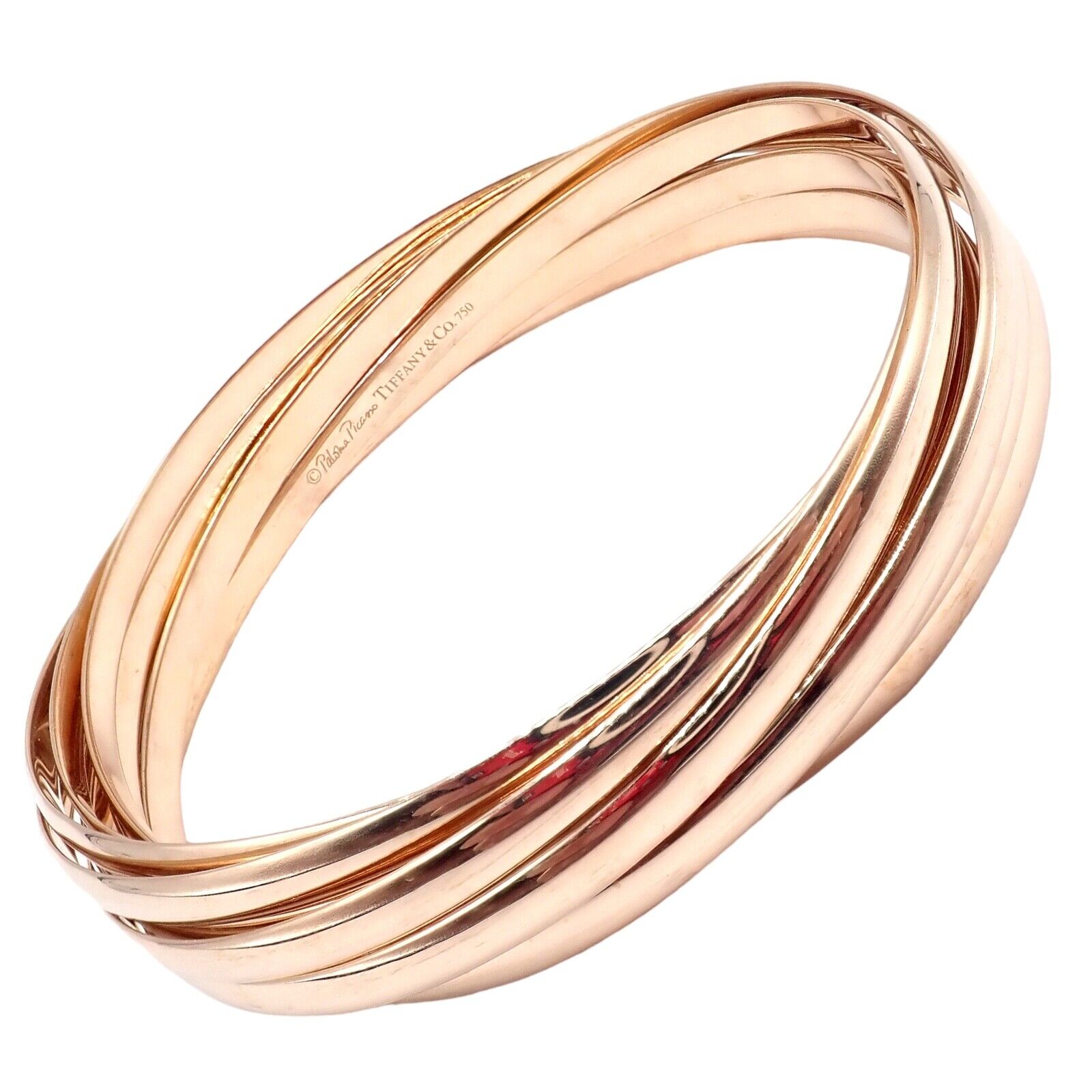 Authentic Tiffany & Co 18k Rose Gold 9 Row Melody Calife Picasso Large Bracelet - Luxury Jewelry Gift for Women, Perfect for Weddings, Anniversaries & Special Occasions