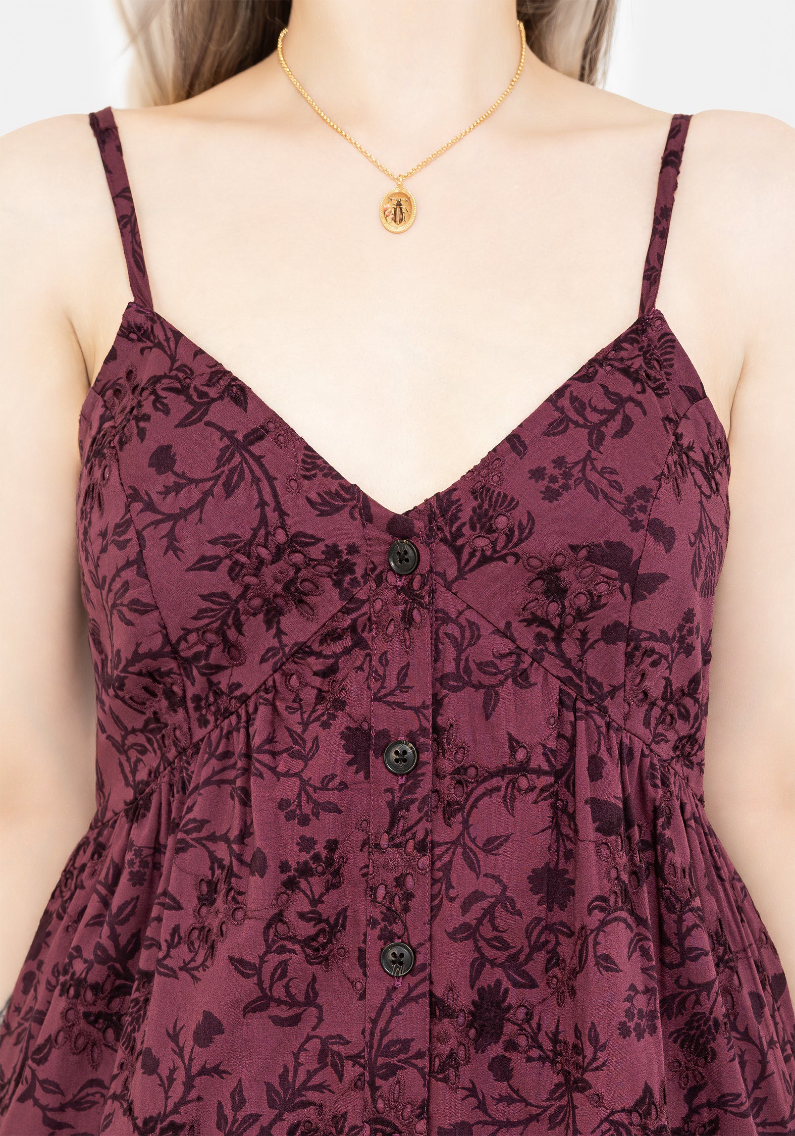 Morgana Cotton Broderie Cami Midaxi Dress - Floral Embroidery Summer Dress for Women | Perfect for Beach Vacations, Date Nights & Garden Parties