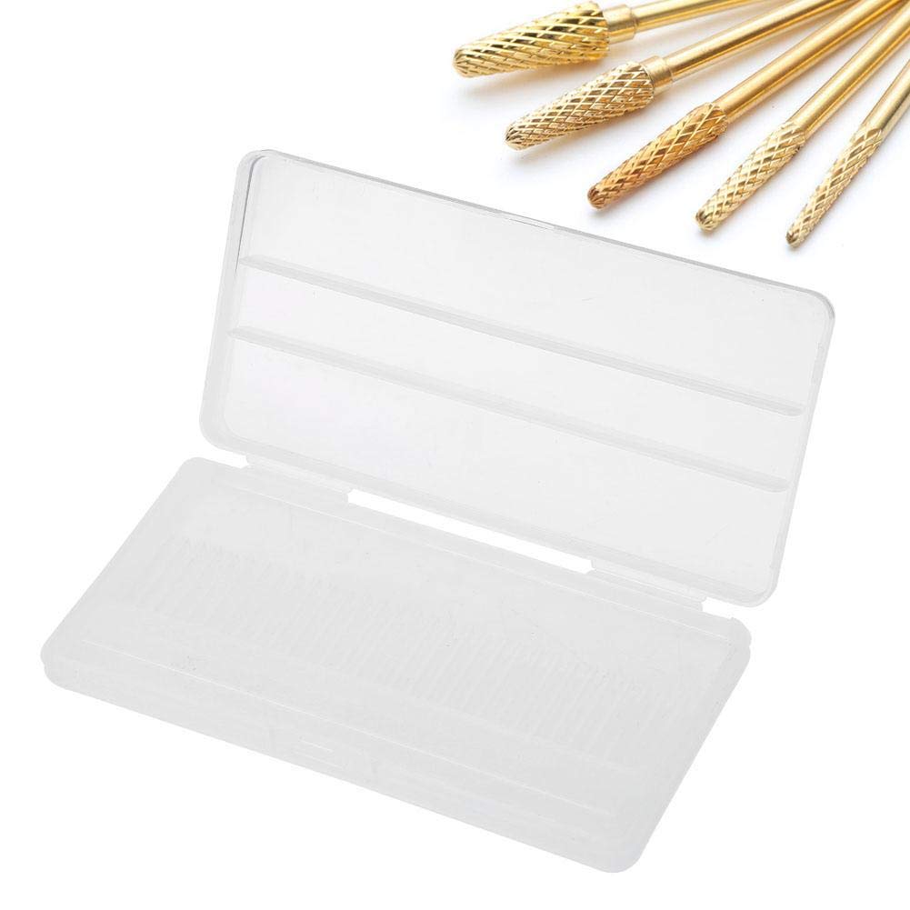 30-Hole Nail Drill Bit Storage Box - Organizer for Manicure & Pedicure Tools