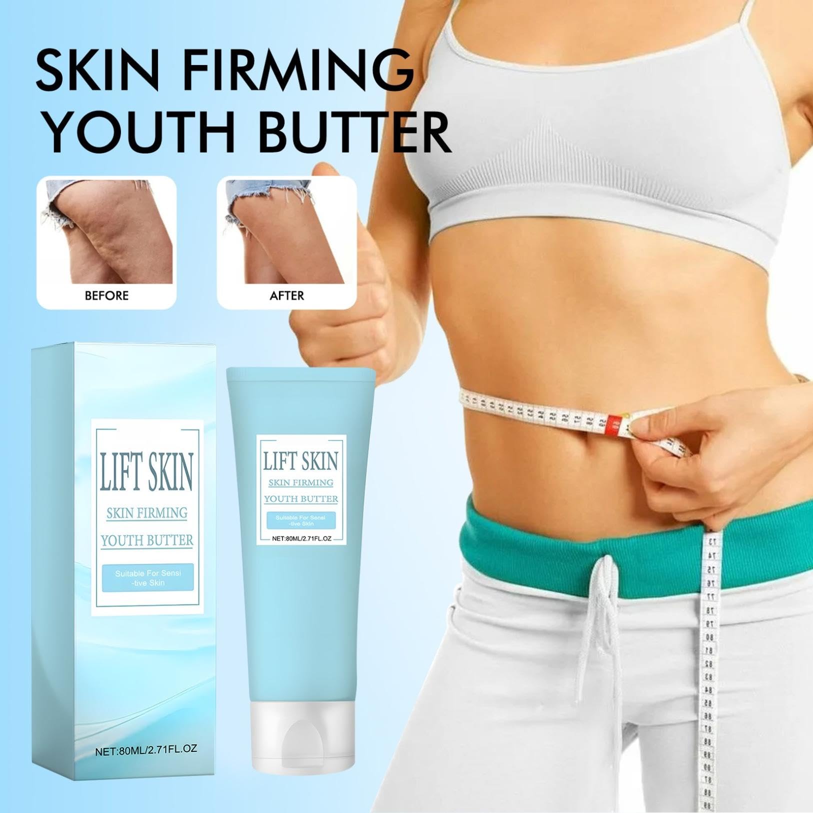 Luxelift Skin Firming Body Butter - Anti-Aging Moisturizing Cream for Tightening & Smoothing Skin, Reduces Fine Lines & Wrinkles, All Skin Types (3 Pack) - Perfect for Daily Body Care & Post-Pregnancy Stretch Mark Treatment
