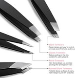 FACEMADE 4-Piece Stainless Steel Tweezers Set for Hair Removal & Makeup - Precise Grooming Tools - Perfect Gift for Beauty Enthusiasts - Use for Eyebrow Shaping, Splinter Removal & Facial Hair Care