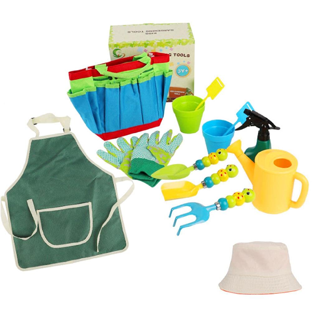 Kocome Kids Gardening Set - 12-Piece Colorful Children's Garden Tools Kit with Watering Can, Gloves, Shovel, Rake & Tote Bag | STEM Outdoor Activity for Boys & Girls Ages 3-8 | Perfect for Backyard Planting, School Projects & Nature Exploration
