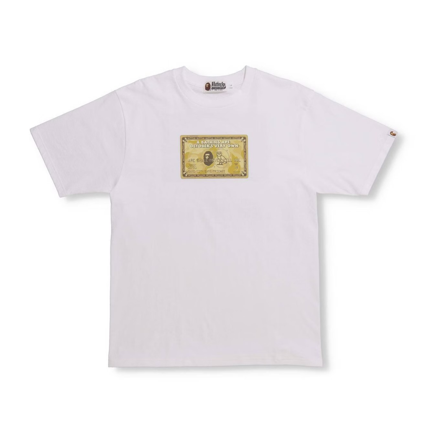 BAPE x OVO White Graphic T-Shirt for Men - Streetwear Fashion Tee for Casual Wear & Hip Hop Style