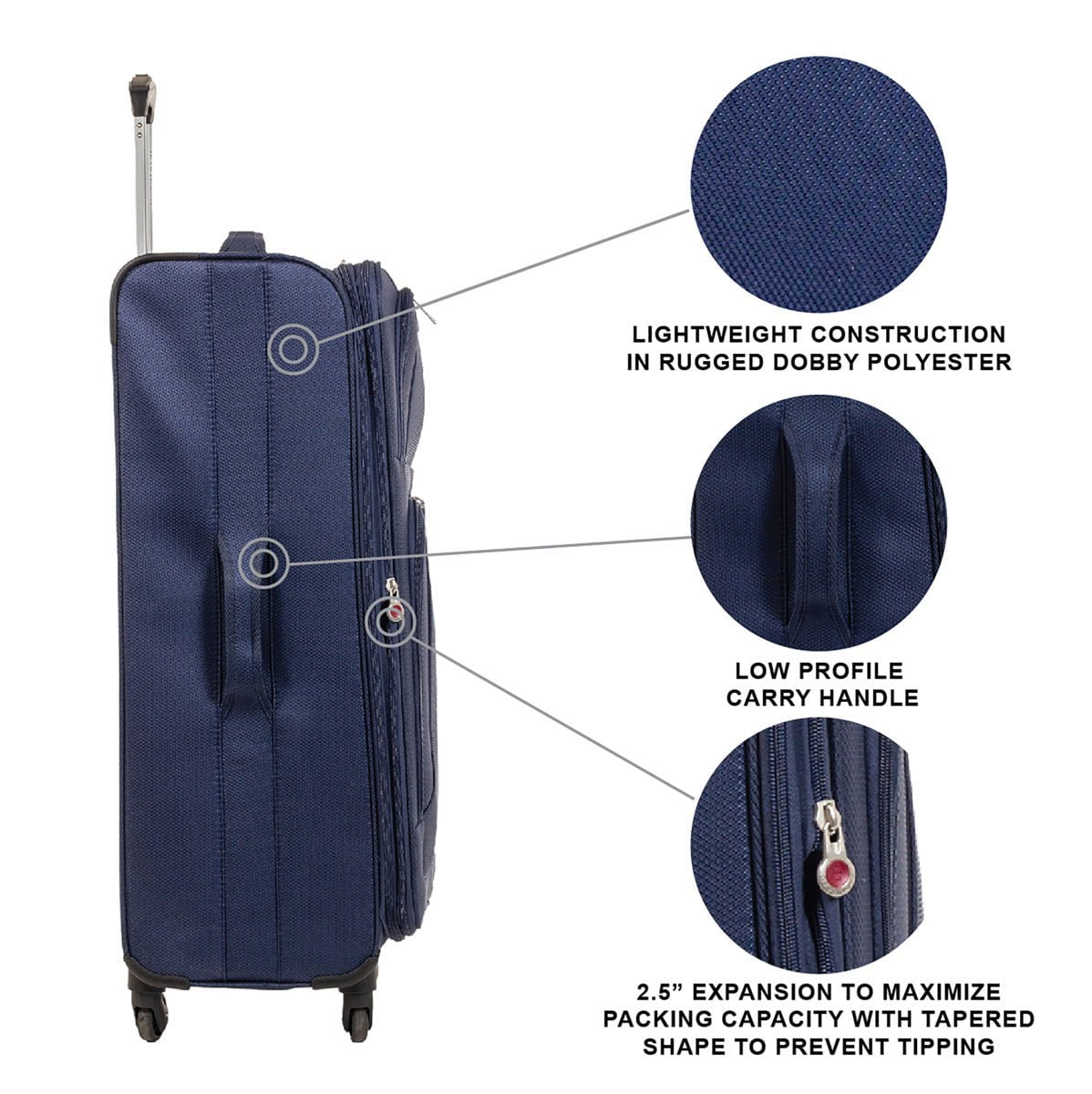 Jetstream 3-Piece Spinner Expandable Luggage Set with TSA Lock - Lightweight Hardshell Suitcase for Travel, Business Trips & Family Vacations (20