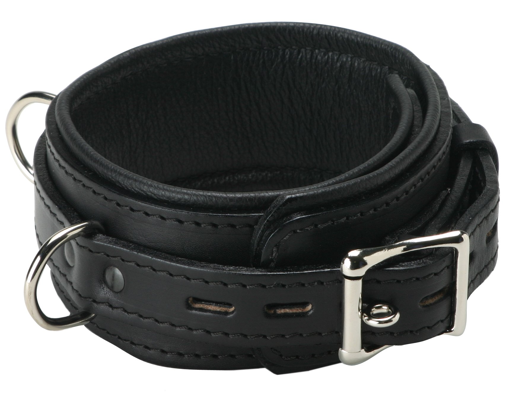 Premium Locking Bondage Collar - Adjustable Leather BDSM Collar for Men & Women - Secure Lock Mechanism - Perfect for Role Play, BDSM, and Fetish Scenes