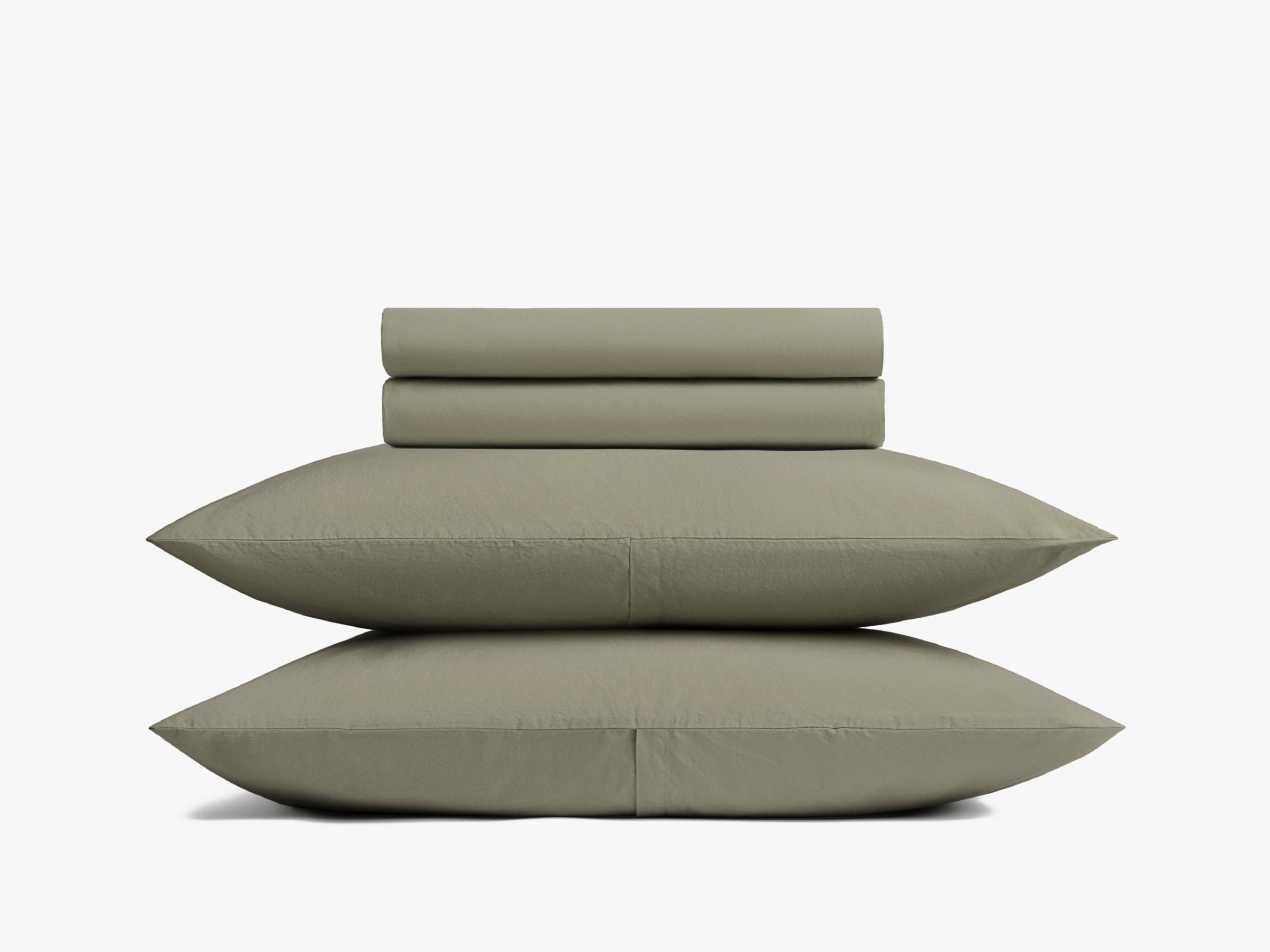 Soft Brushed Cotton Sheet Set - Queen Size, Moss Green - Breathable & Cozy Bedding for All Seasons - Perfect for Home, Hotel, and Guest Room Use
