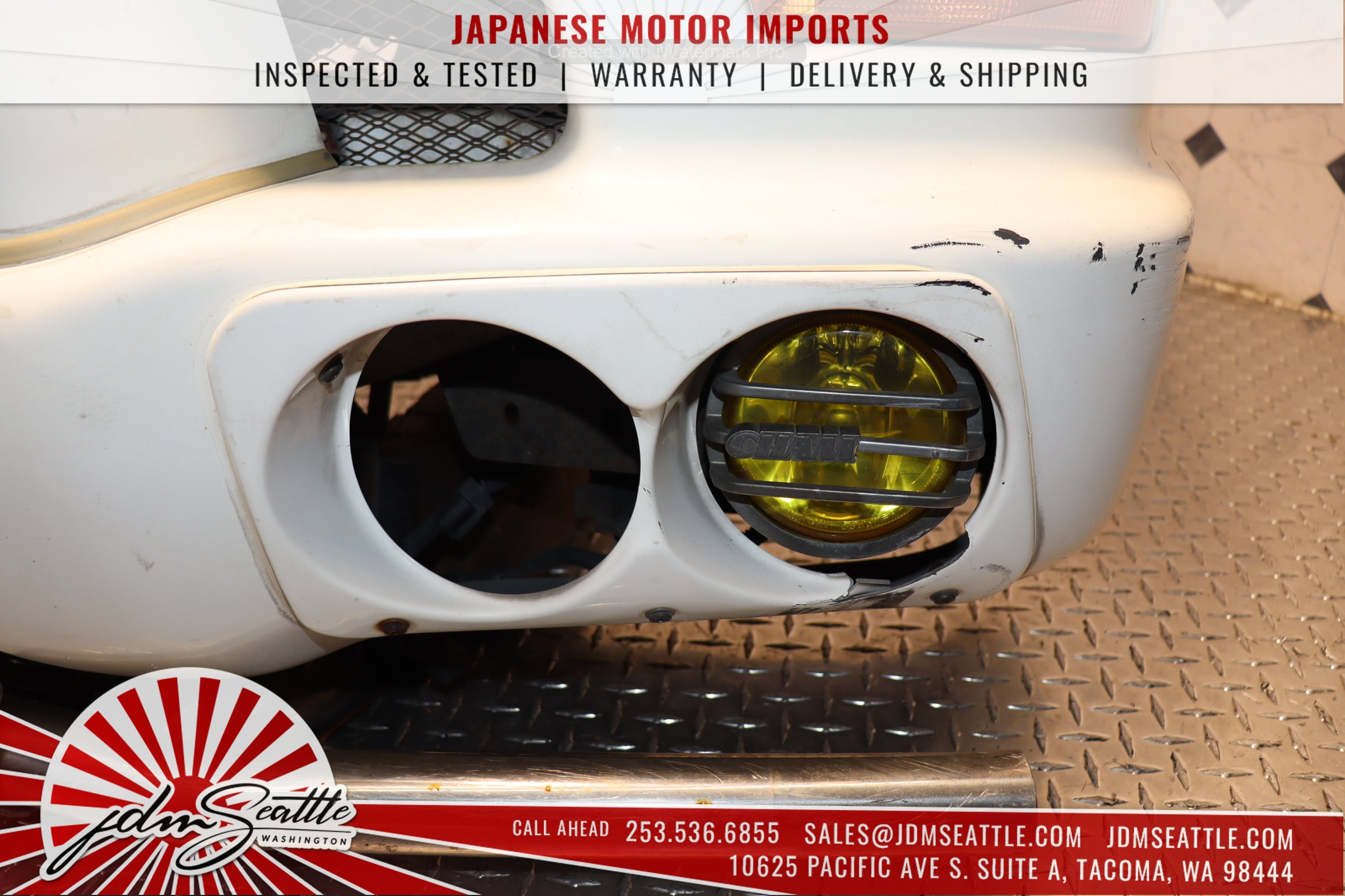1997-2007 Mitsubishi Delica Front End Kit - Complete Nose Cut with Hood, Bumper & Headlights (White) | JDM Parts Replacement for Off-Road Adventures & Restoration Projects