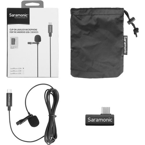 Saramonic LavMicro U3A Omnidirectional Lavalier Microphone with USB Type C - 6.5ft Cable for Android Smartphones - Perfect for Vlogging, Interviews & Podcasting