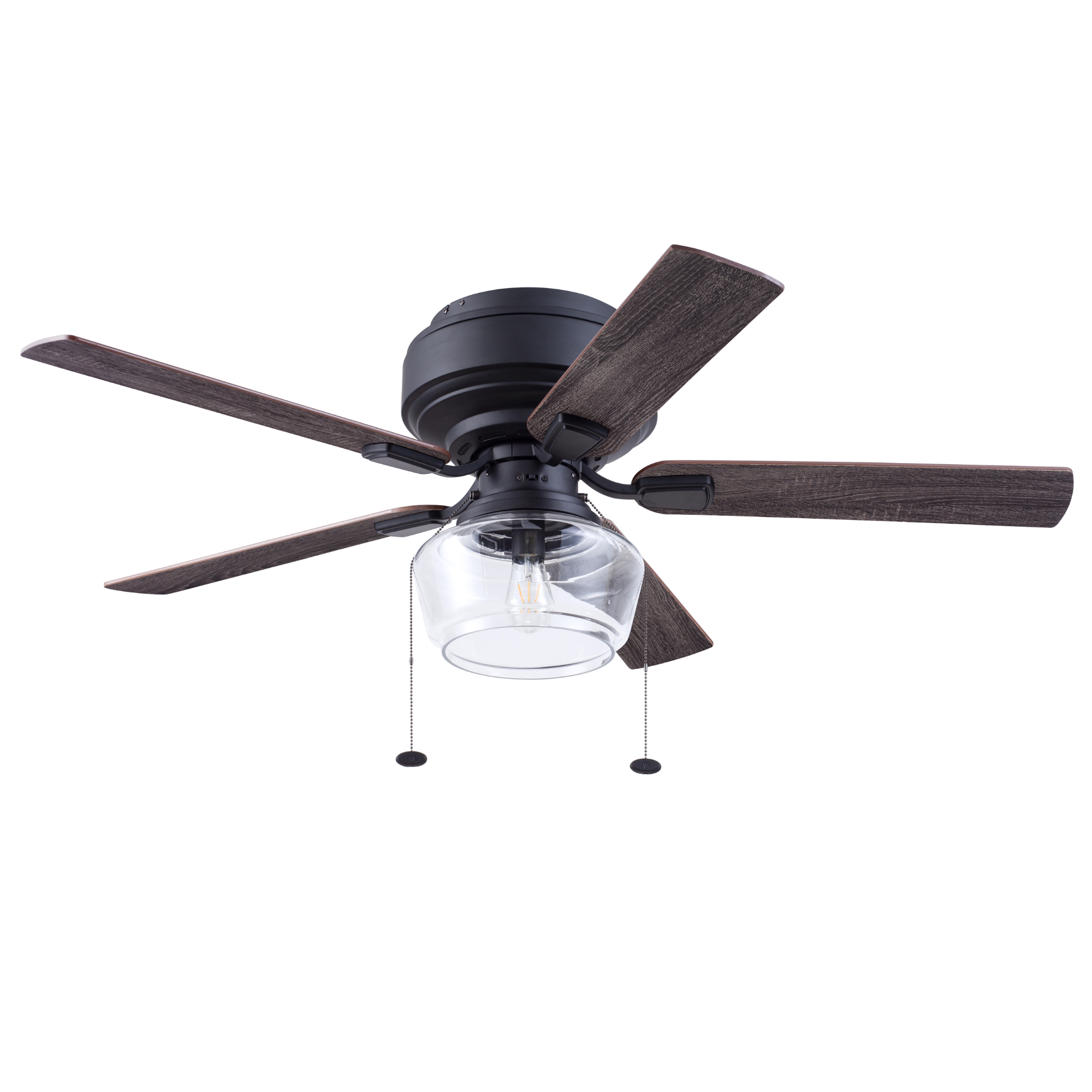 52 Inch MaCenna Ceiling Fan with Pull Chain - Matte Black Finish, Quick Attach™ Technology for Easy Installation - Perfect for Living Room, Bedroom & Outdoor Spaces