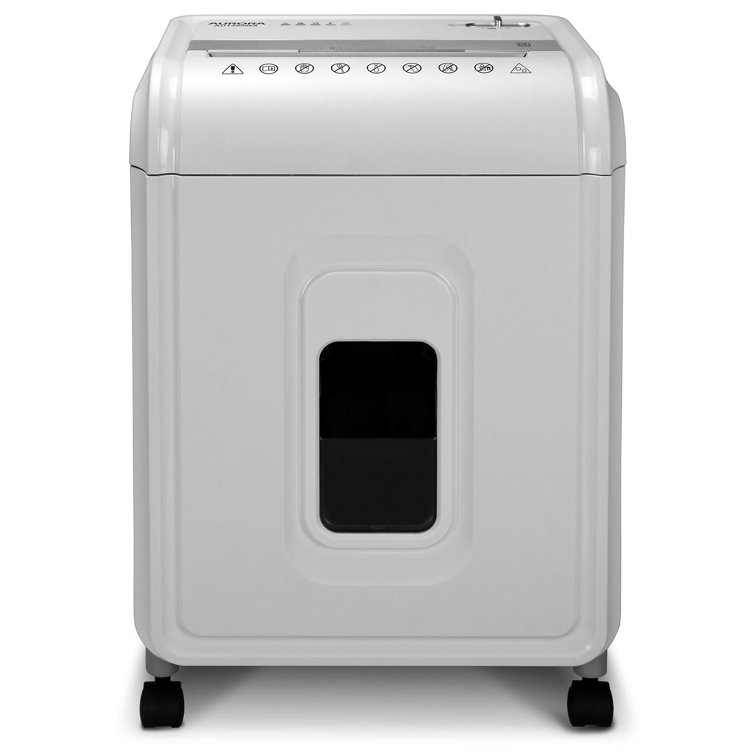 Aurora AU1480MA 14-Sheet Micro-Cut Paper Shredder with CD & Credit Card Slot - 30 Min Continuous Run, White/Gray - Perfect for Home Office & Small Business Document Security