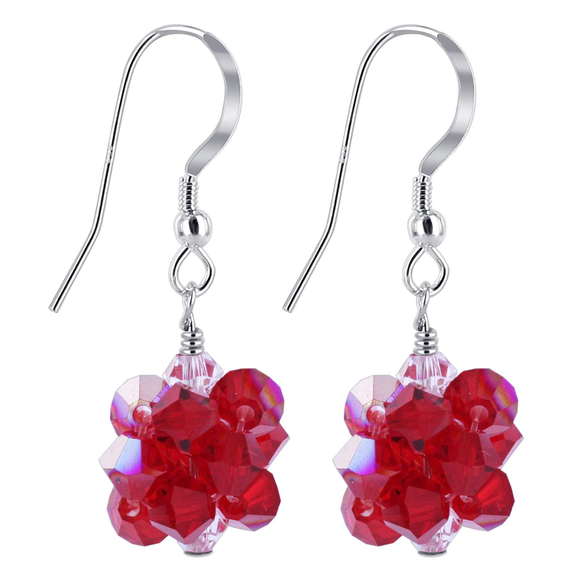 925 Sterling Silver Drop Earrings with Austrian Crystals - Elegant for Parties & Weddings