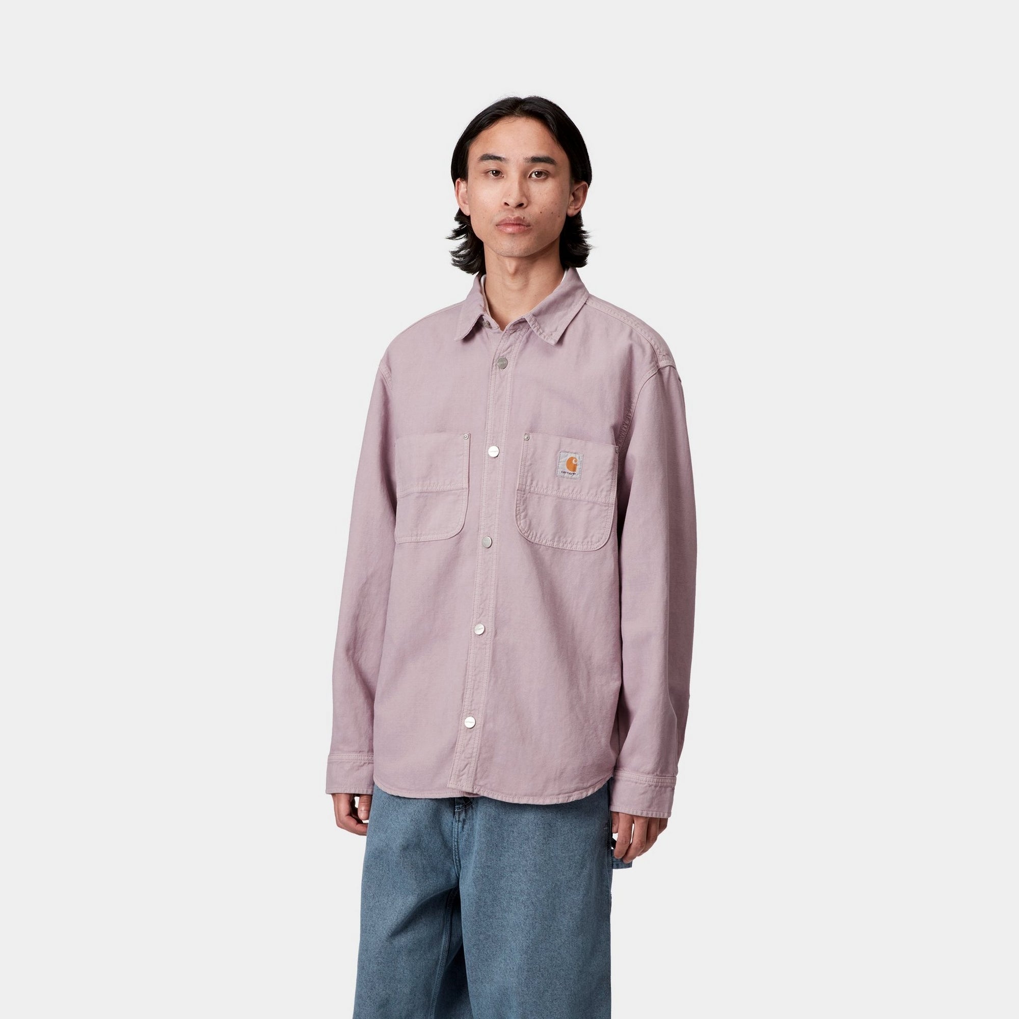 Walter Shirt Jacket for Men - Lightweight Casual Button Up Shirt with Chest Pocket | Pink Fog Color | Perfect for Spring Outfits, Weekend Wear & Outdoor Activities