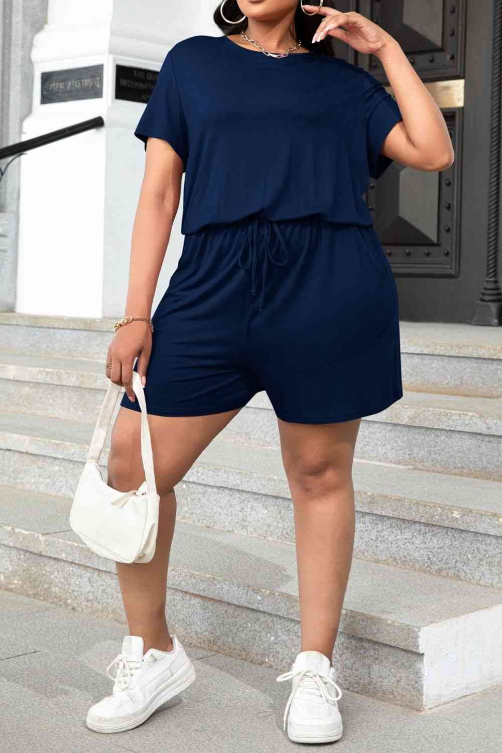 Stylish Plus Size Vacation Romper with Pockets - Comfortable & Flattering Jumpsuit for Women - Perfect for Beach, Travel & Summer Outings