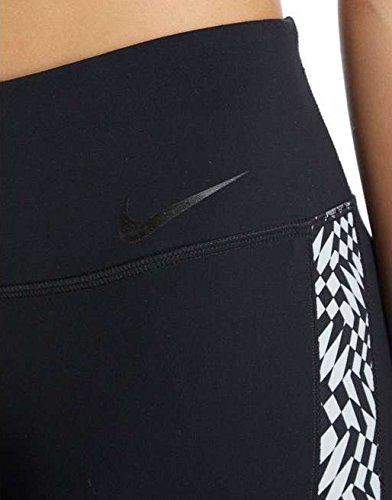 Nike Women's Legendary Checker Tight - High Waisted Yoga Pants for Workout & Running - Size L, Black - Perfect for Gym, Yoga & Lounge Wear