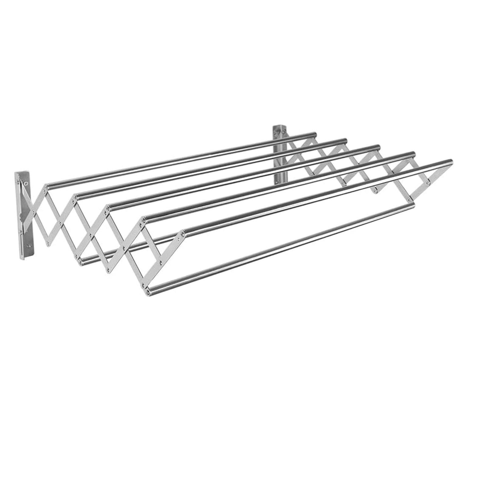 Stainless Steel Wall Mounted Folding Clothes Drying Rack - Retractable Space Saving Laundry Hanger for Small Apartments, Balcony & Bathroom - Perfect for Drying Clothes, Towels & Delicates