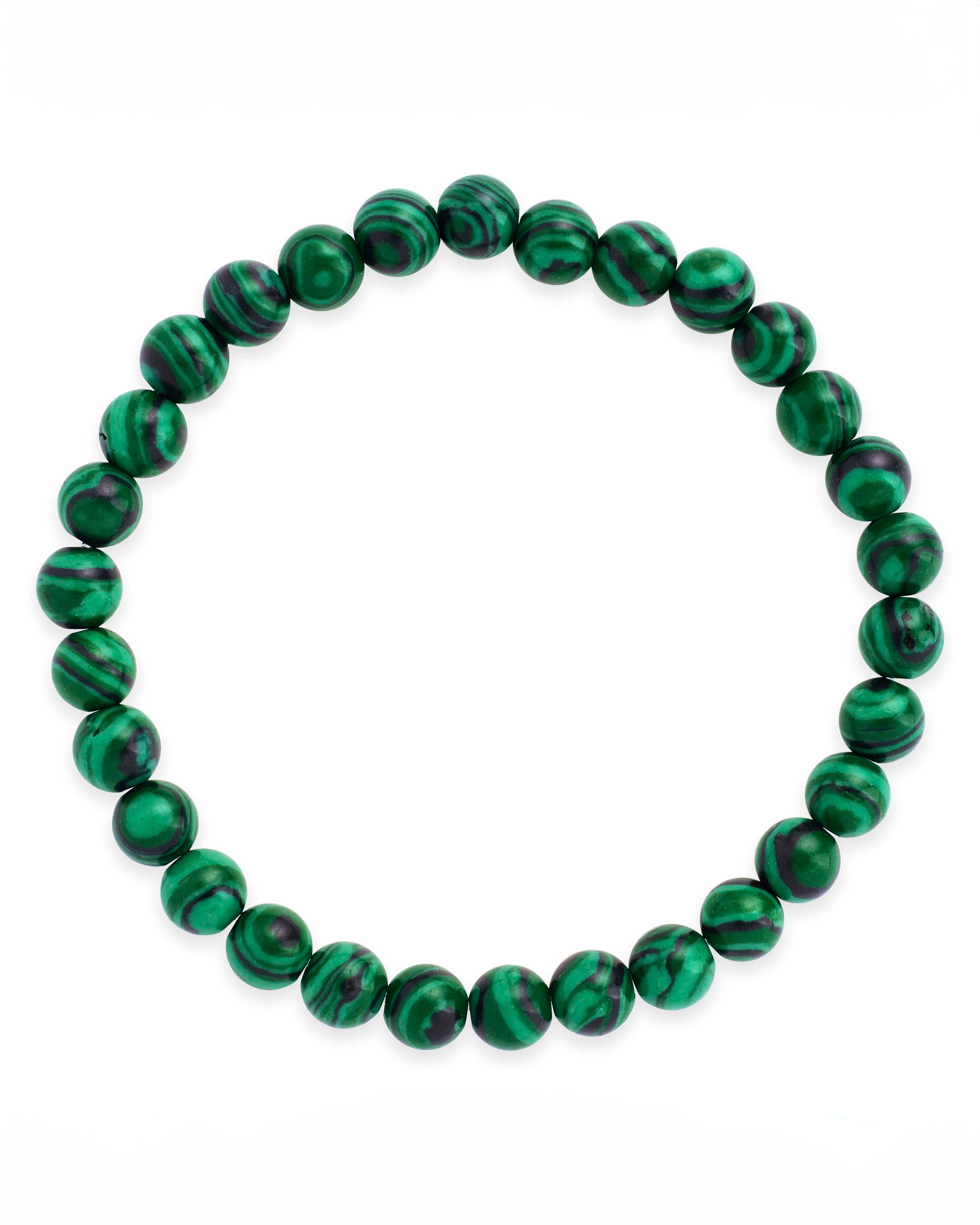 Natural Malachite Beaded Stretch Bracelet for Women - Healing Crystal Jewelry for Stress Relief & Positive Energy - Perfect for Yoga, Meditation & Everyday Wear
