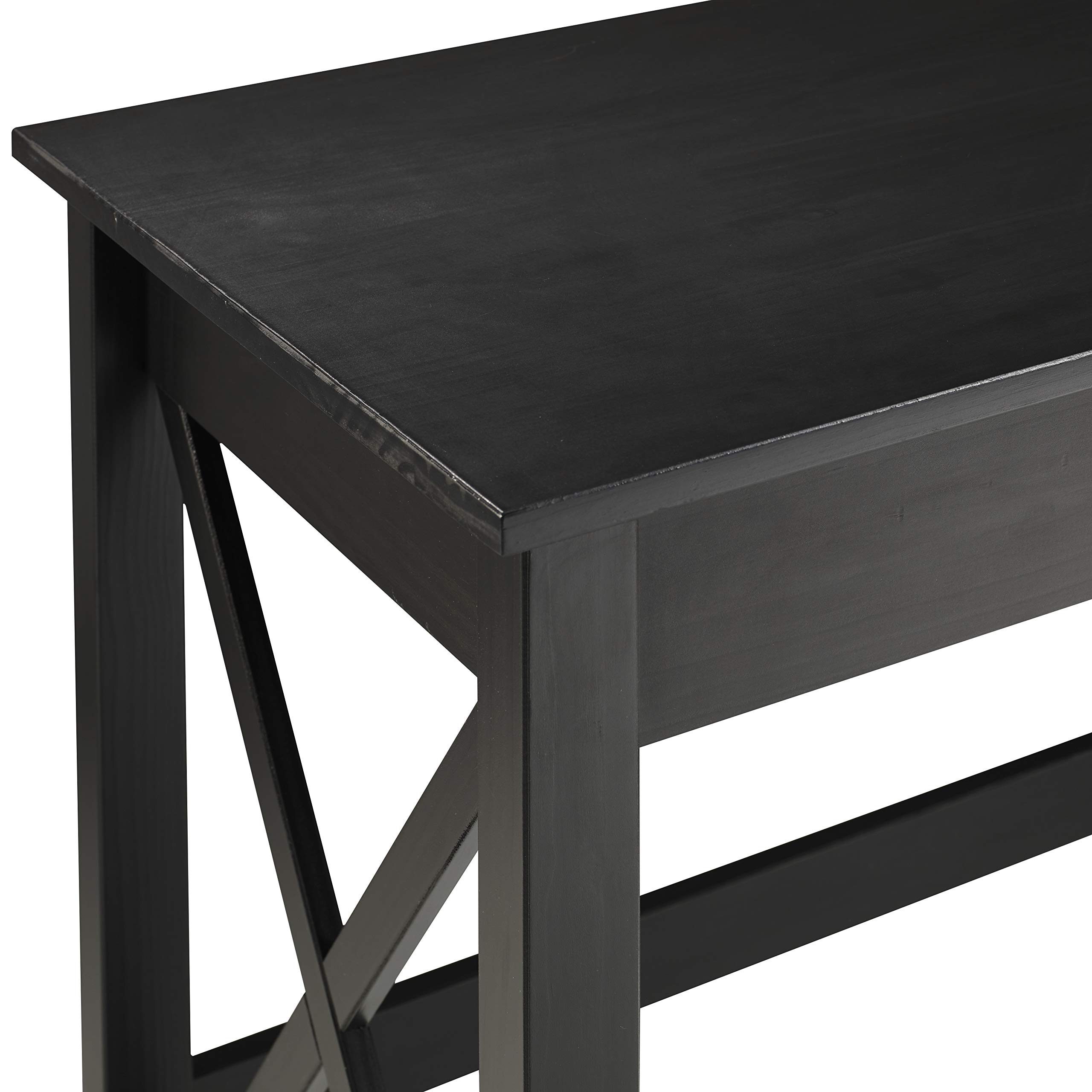 Linon Home Decor Nelson Laptop Desk - Black Modern Writing Desk for Home Office, Study & Workspace - Perfect for Small Spaces, Dorm Rooms & Bedside Use