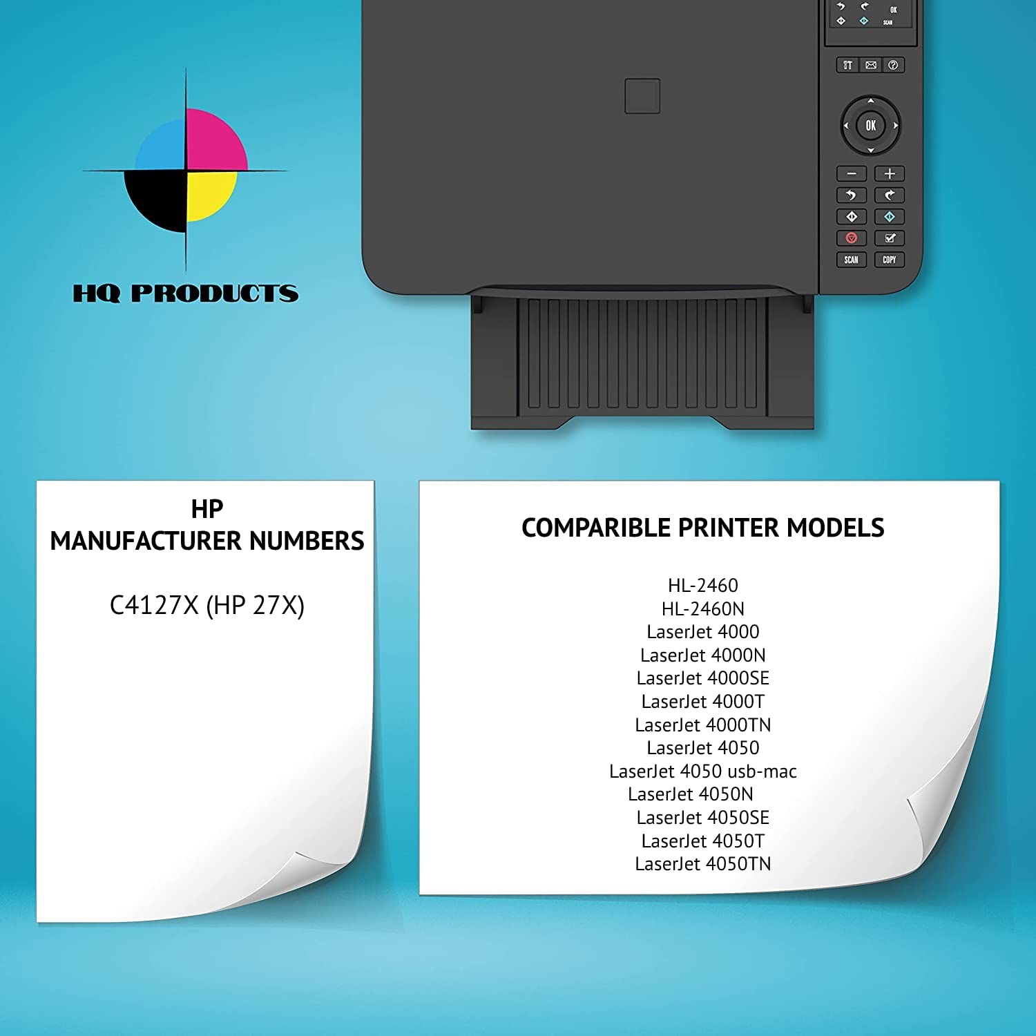 High-Quality Compatible Black Toner Cartridge Replacement for HP C4127X/27X - Works with HP LaserJet 4000 & 4050 Printers | Perfect for Office, Home & Business Printing Needs