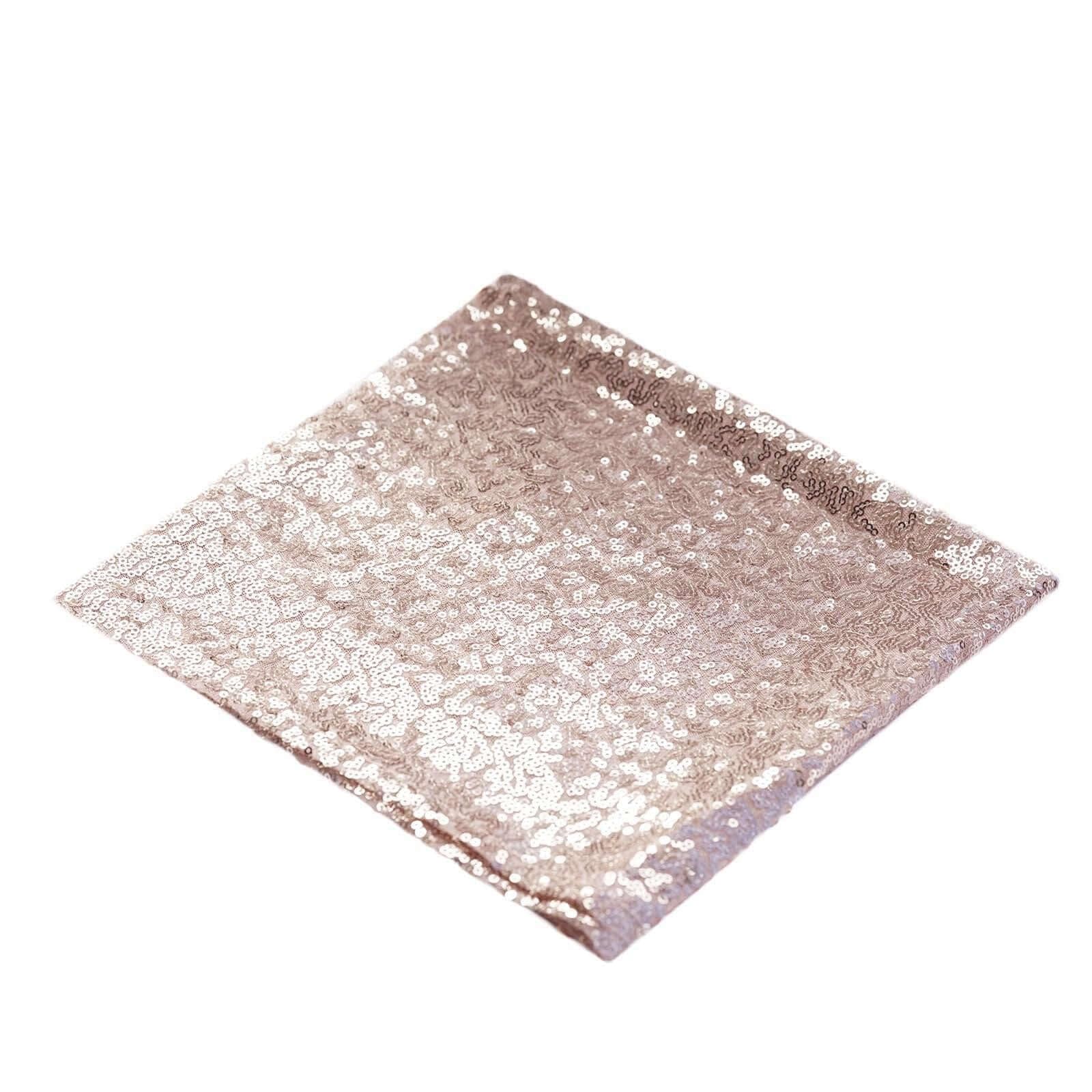 Efavormart Premium 20x20 Inch Washable Sequin Napkins - Blush Pink Decorative Table Napkins for Wedding, Party, Restaurant & Dinner Decorations - Elegant Table Setting Accessories
