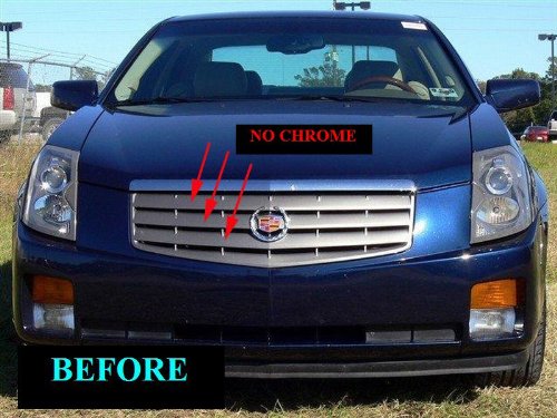 Chrome Grille Kit for 2003-2007 Cadillac CTS - Direct Fit Replacement Grille for 2004 2005 2006 Models (03 04 05 06 07) - Sporty Front End Upgrade for Enhanced Style & Performance