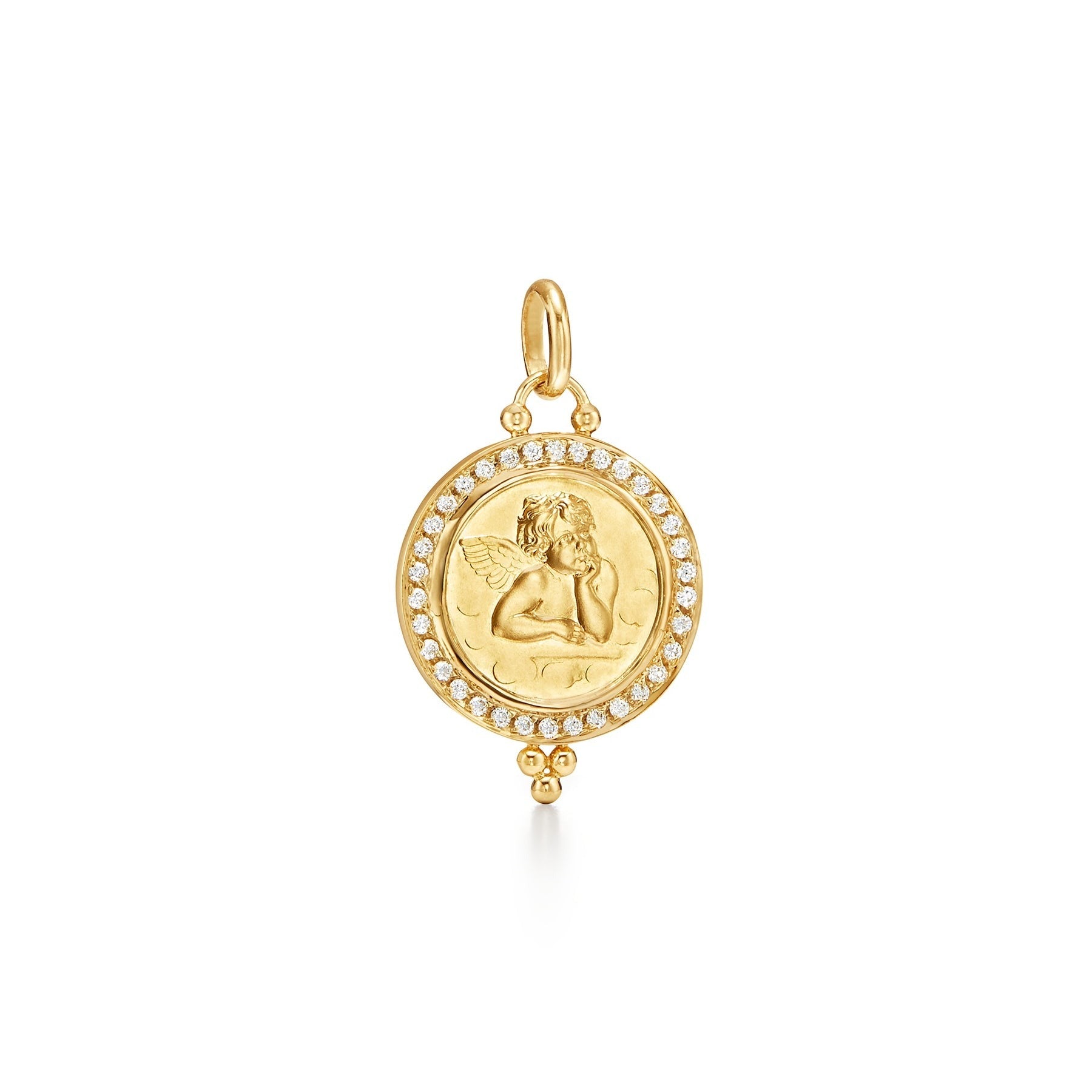 Temple St. Clair Diamond Pavé Angel Pendant Necklace - 18K Gold Fine Jewelry for Women - Perfect Gift for Birthday, Anniversary & Valentine's Day - Elegant Layering Piece for Everyday Wear or Special Occasions