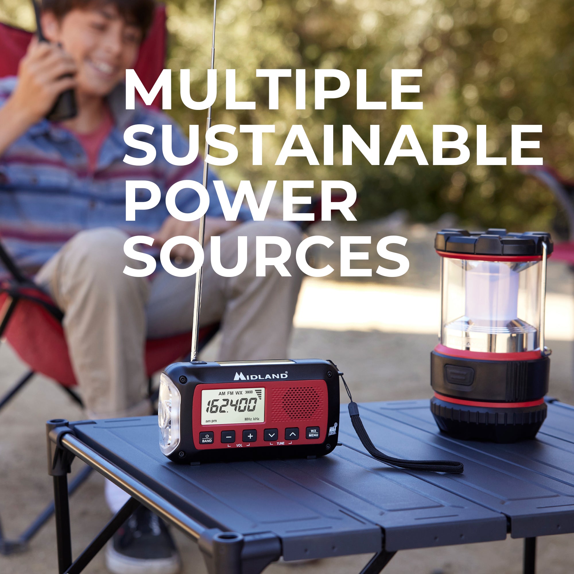 ER40 Portable Emergency Weather Alert Crank Radio - NOAA Weather Radio with AM/FM, Solar Power & USB Charger - Perfect for Camping, Hiking & Power Outages