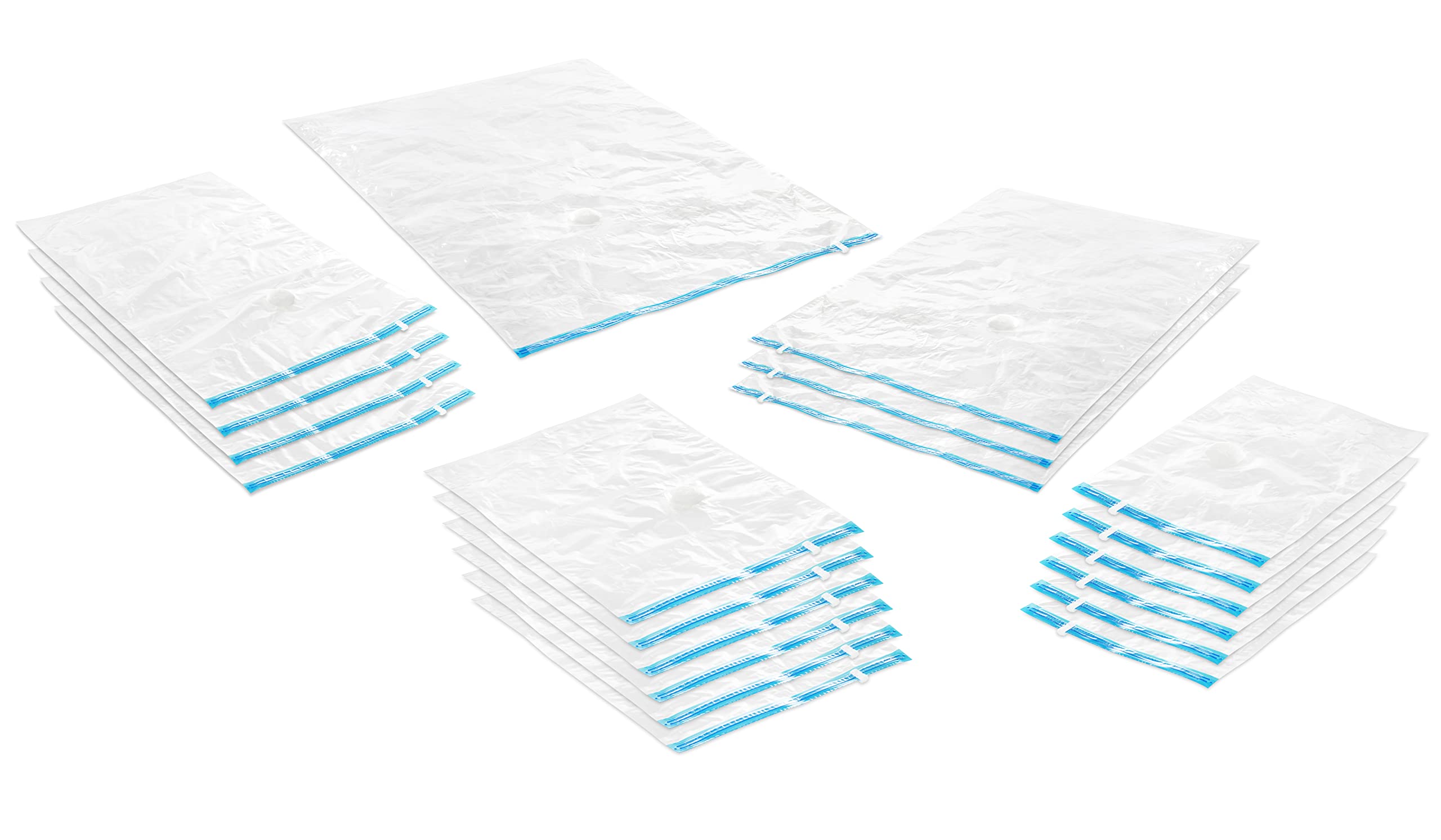 Whitmor Reusable Vacuum Storage Bags - 20 Pack | Space-Saving Clothes & Blanket Organizer for Travel, Seasonal Storage & Moving