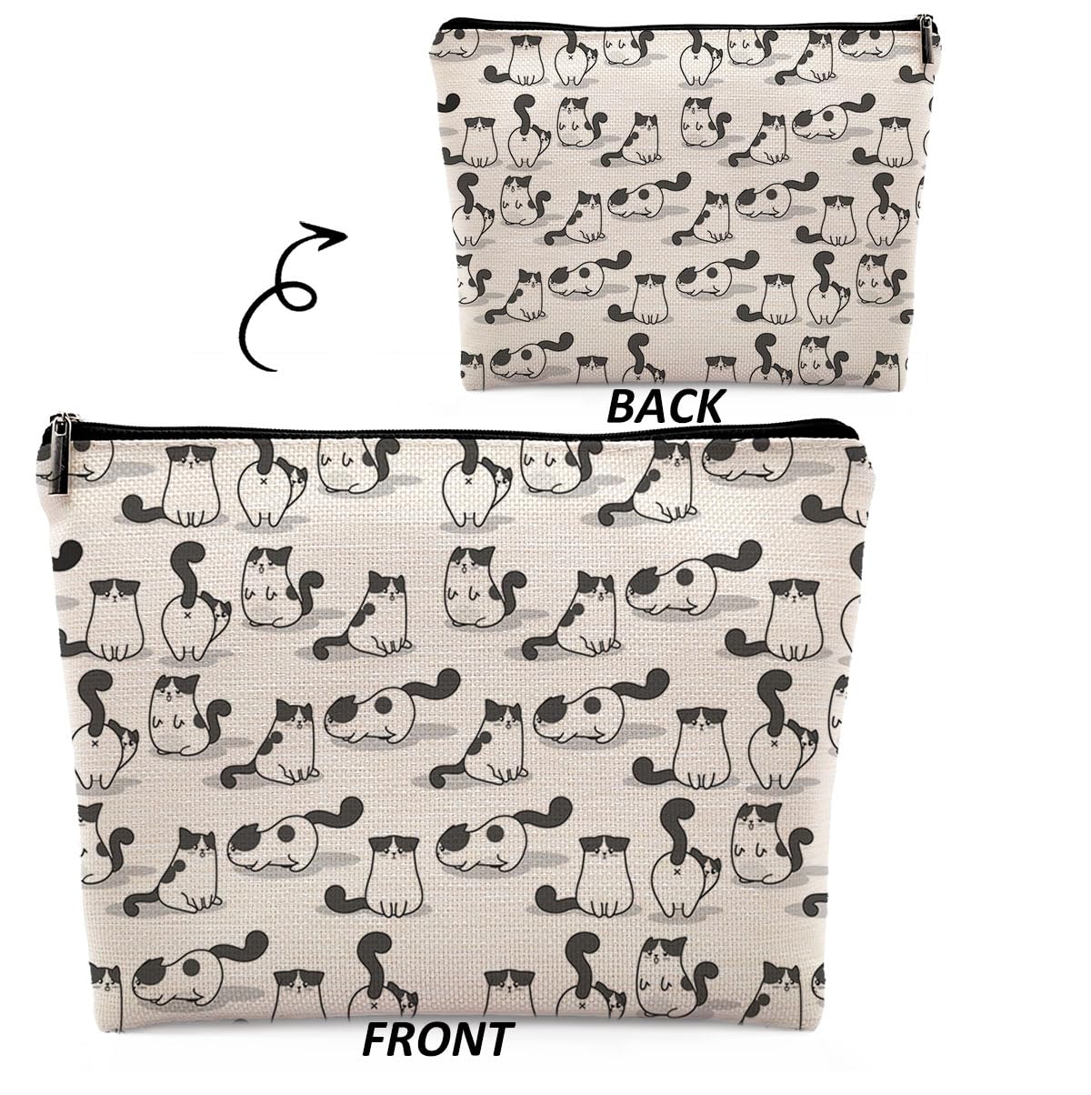 Stylish Black Cat Makeup Bag - Cute Kitty Cosmetic Pouch for Women & Teens - Perfect Cat Lover Gift for Birthday, Travel & Daily Use | Great for Cat Moms, Toiletry Organizer & Purse Essentials