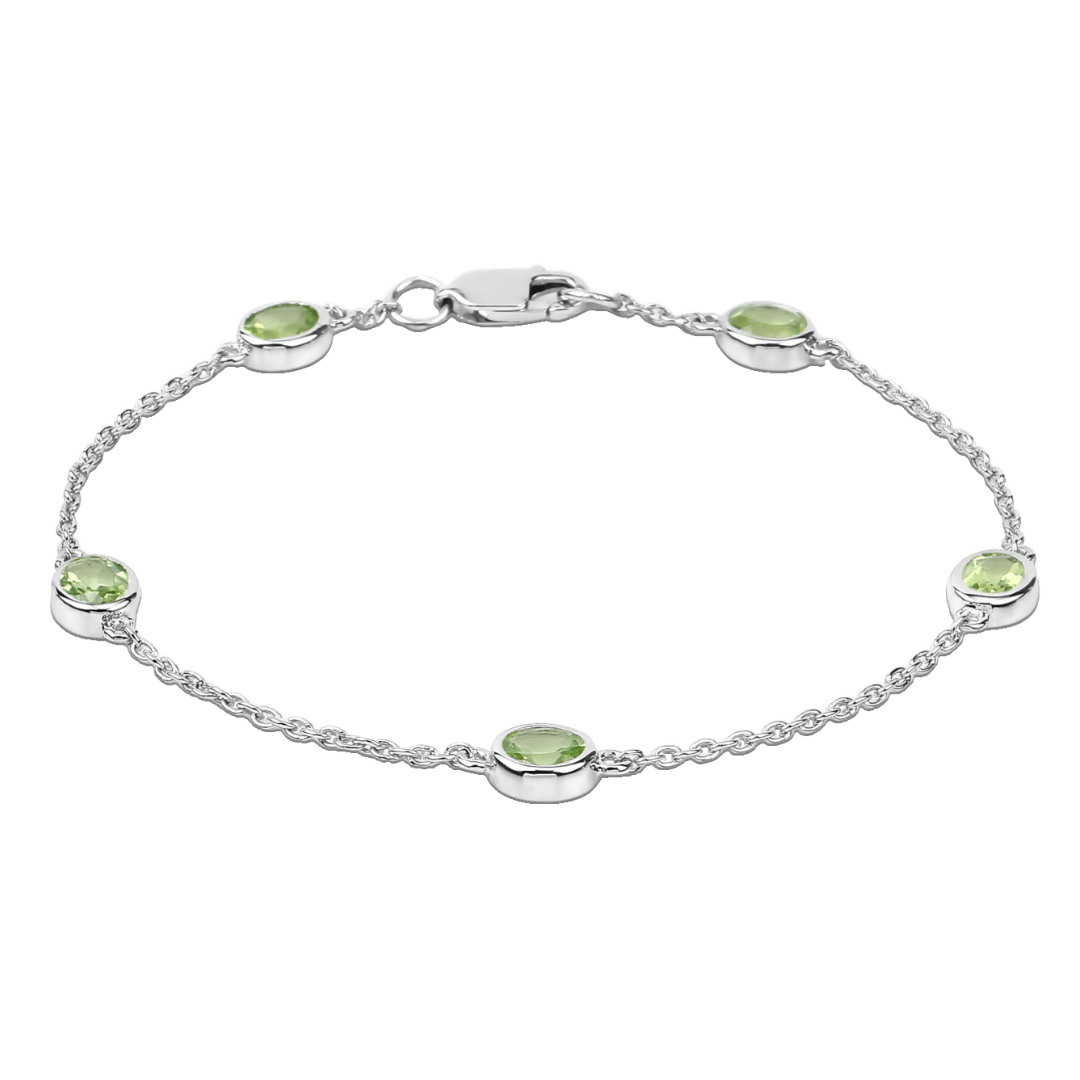 Genuine Green Peridot Beaded Bracelet - Natural Gemstone Stretch Jewelry for Women, Yoga & Meditation Accessory