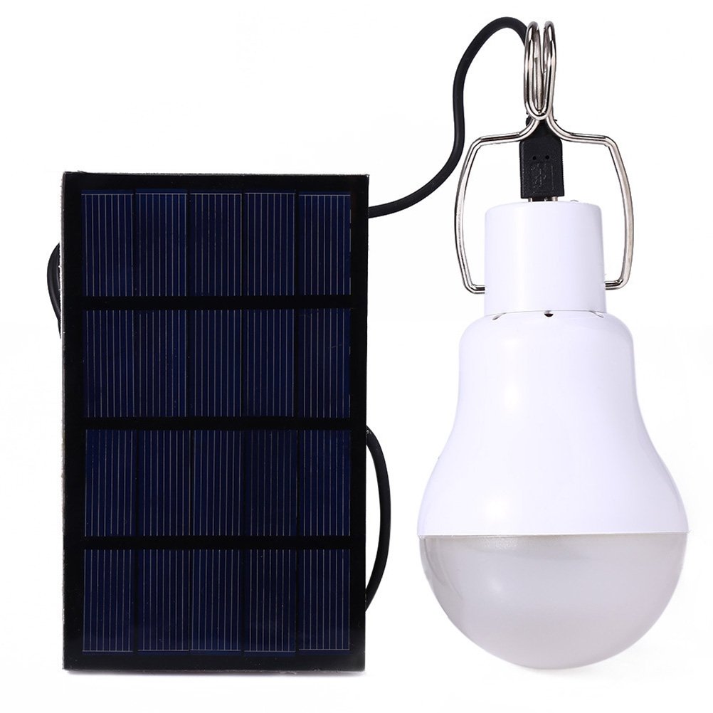 Portable Solar Powered LED Light Bulb - 5V 15W 130LM Waterproof Outdoor Garden Lamp with Solar Panel for Camping, Fishing & Emergency Lighting