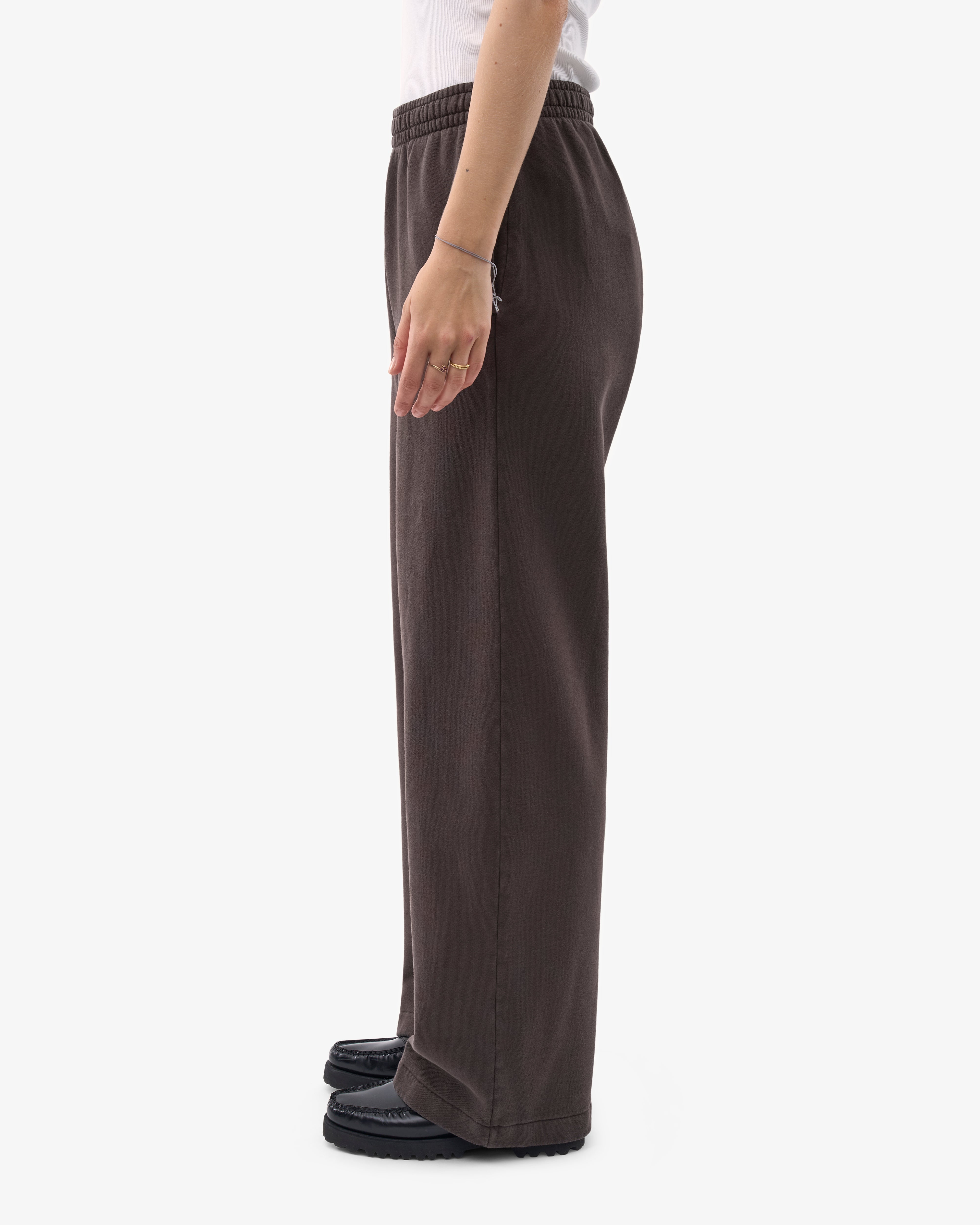 Organic Straight Leg Sweatpants for Women - Soft Cotton Lounge Pants in Coffee Brown - Perfect for Yoga, Running & Casual Wear