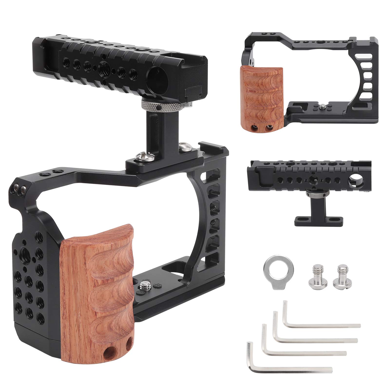 WNSC Camera Cage with Handle - Durable Aluminum Alloy DSLR Cage for Canon, Nikon, Sony - Professional Video Rig for Vlogging, Filmmaking & Photography
