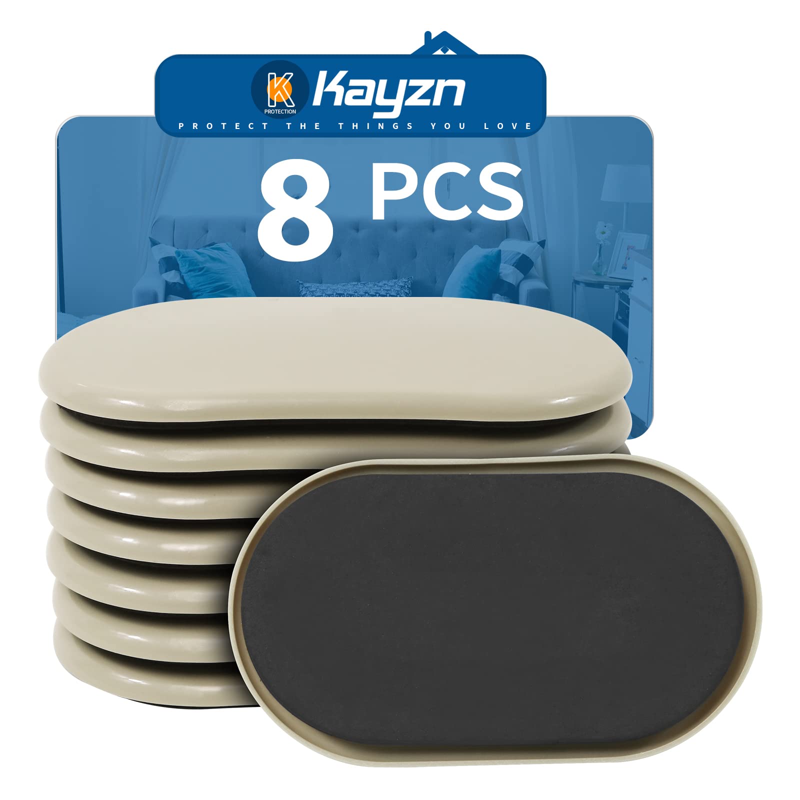 Heavy Duty Furniture Sliders 8 Pack - 3.5