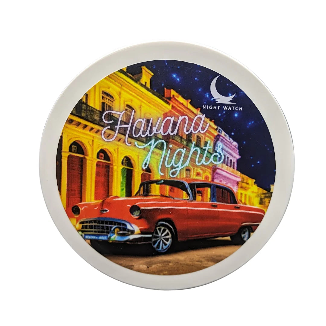Premium Havana Nights Shave Soap by Night Watch Soap Co. - Classic Barbershop Scent for Men's Grooming, Shaving & Beard Care - Perfect for Home Shaving Kits & Gift Sets
