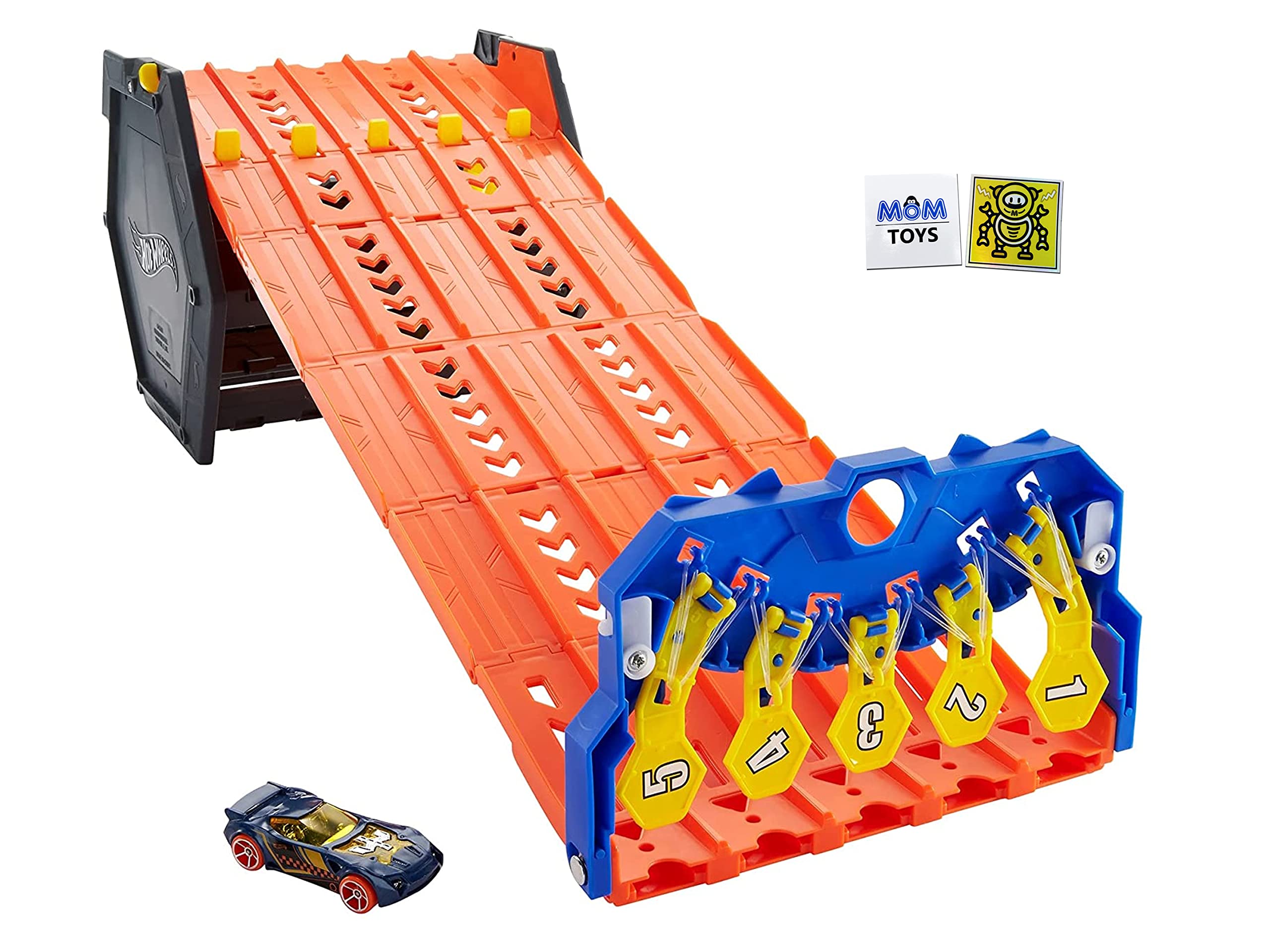 Hot Wheels DieCast Cars and Trucks Set - Action Rollout Raceway Track Bundle with 2 My Outlet Mall Stickers | Collectible Toy Vehicles for Kids & Adults | Perfect for Birthday Gifts, Playtime & Display